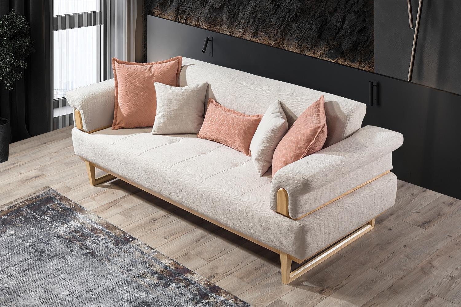 Luxus Möbel 3 Design Design Modern Sofa Sofas Dreisitzer JVmoebel 3-Sitzer Sitzer Weiß