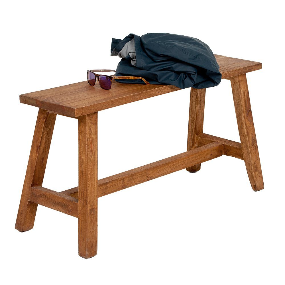 LebensWohnArt Sitzbank Massivholz Sitzbank RANCH Antik-Natural Mahagoni ca. L90cm