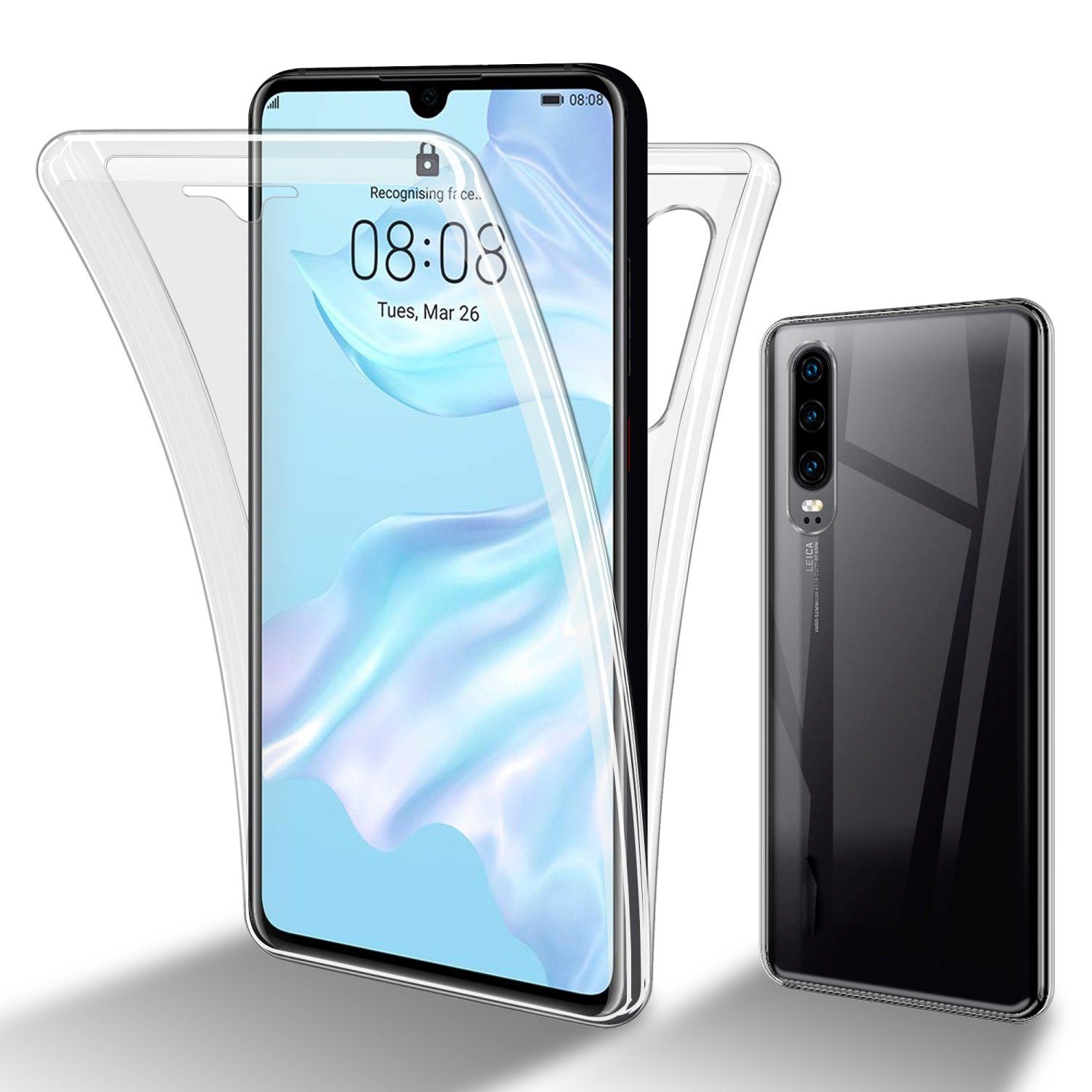 Cadorabo Handyhülle für Huawei P30 Hülle Huawei P30, Flexible Case Handy Schutzhülle - Hülle - Back Cover 360° Grad