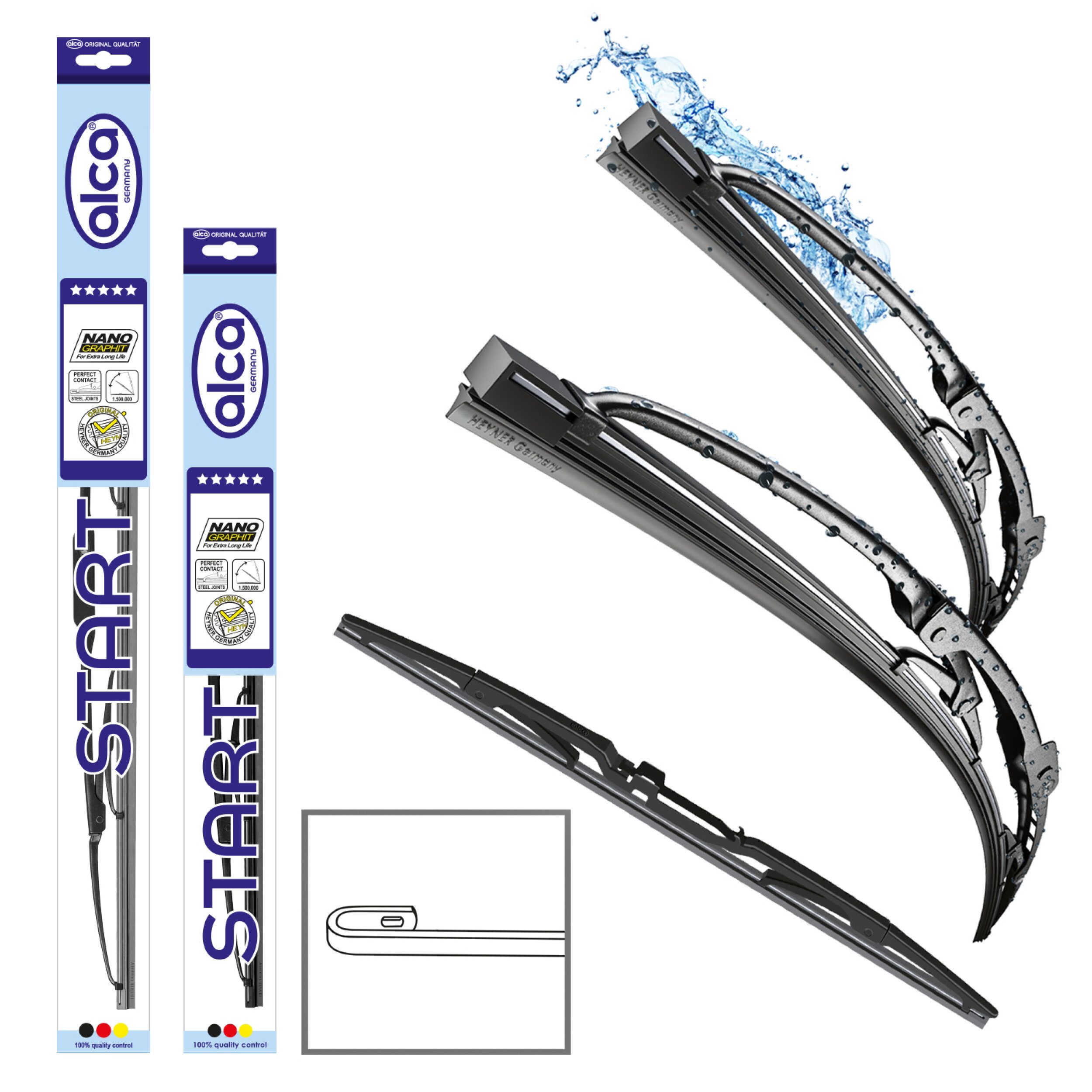 alca Scheibenwischblätter passend für VW BORA Kombi, 05.1999 - 05.2002, (Set, 3-St., Scheibenwischer Set mit Heckwischer)