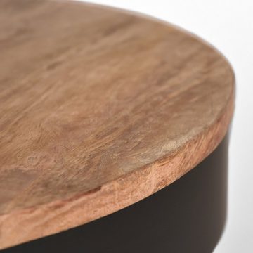 RINGO-Living Beistelltisch Couchtisch Nelani in Schwarz und Natur-hell aus Metall und Mangoholz, Möbel