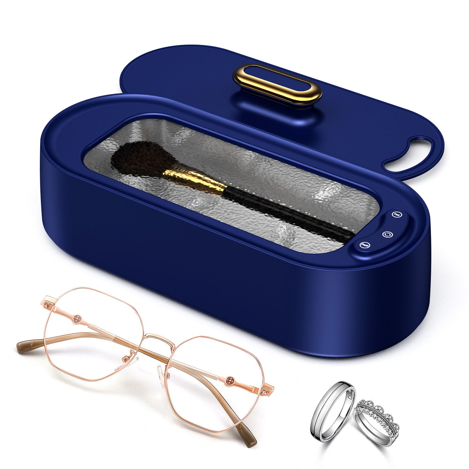 AIBISTAR Ultraschallreiniger Ultraschallreinigungsgerät brille, Reiniger Ultraschallgerät zahne, 45000Hz,2 Modi,380ml,für (Zahnersatz, Schmuck, Uhren, Rasierer u.v.m)