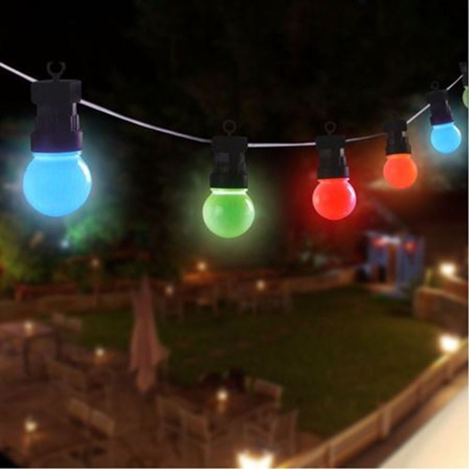 BURI Lichterkette LED Biergarten-Lichterkette 20er Partylichterkette Außenlichterkette