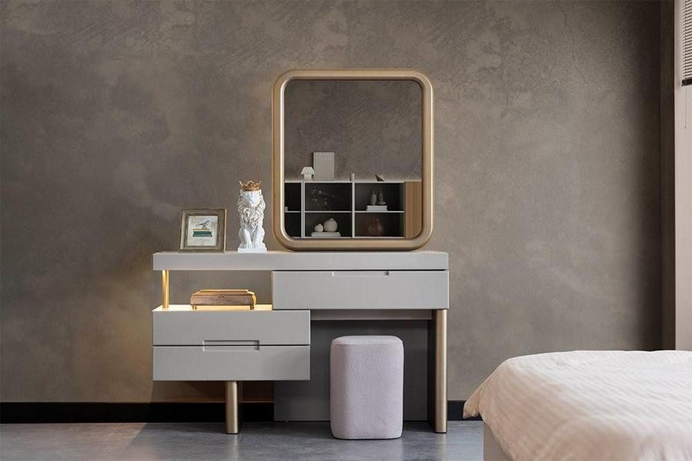 JVmoebel Schminktisch Eleganter Vanity-Tisch mit großem Spiegel und Stauraum in Weiß (1-St., Schminktisch(ohne Spiegel), Made in Europa
