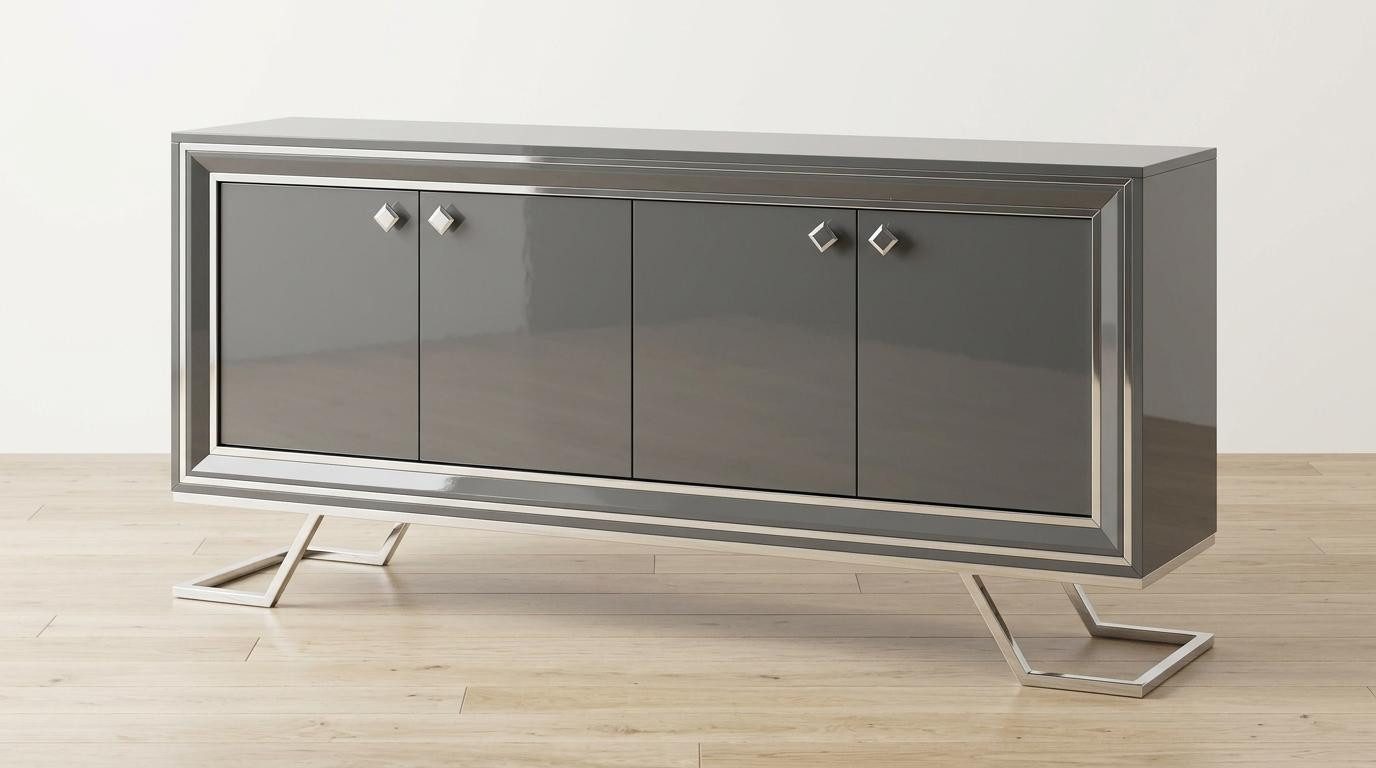 JVmoebel Konsolentisch Moderne silberne Konsole für Wohnzimmer, praktisch und geräumig, Made in Europa
