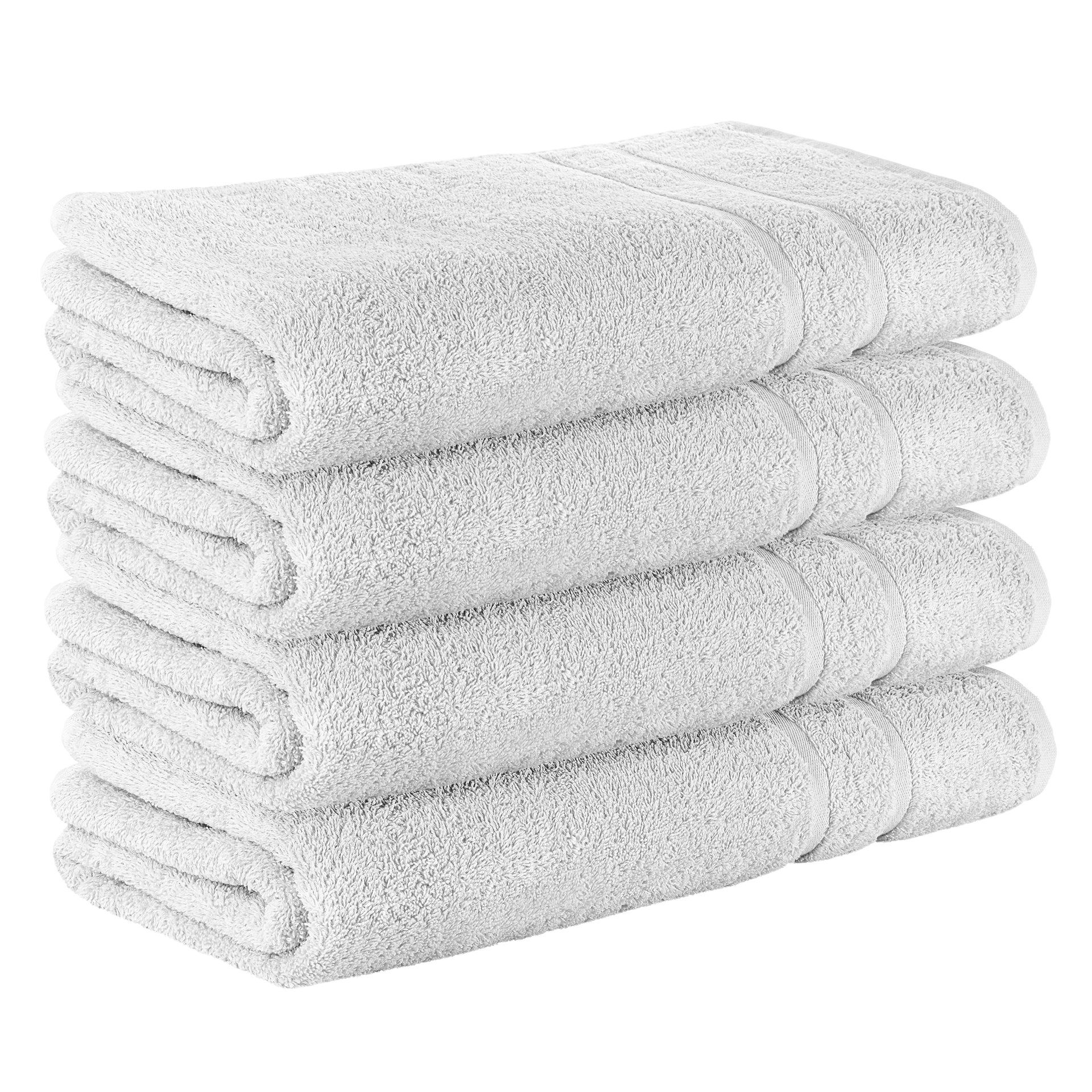 StickandShine Saunatuch 4er Set Premium Frottee Saunatücher 80x200 cm WEISS Frottee