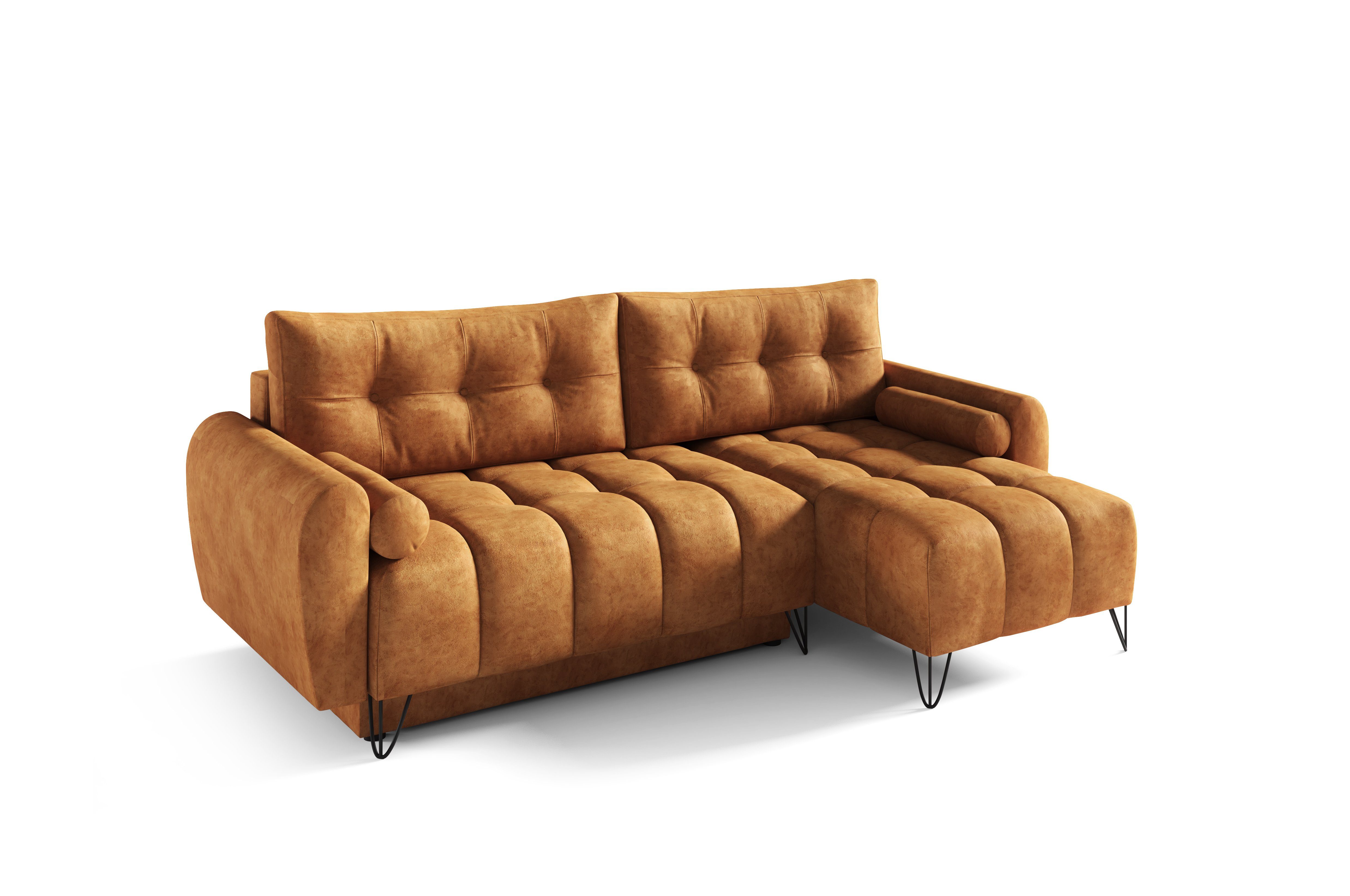 Bettzeugablage L-förmiges 222x148x94 Schlaffunktion Ecksofa und (BxHxT): mit cm, mit Bettkasten Sofagarnitu Mini, Wohnzimmergarnitur Elegante OHIO Couch Ecke Schlaffunktion - MOEBLO