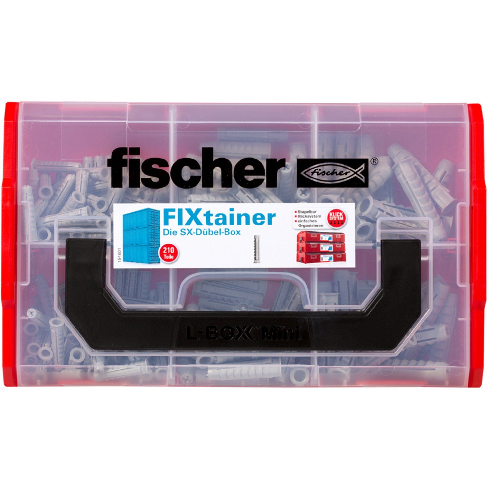 Fischer Universaldübel fischer FixTainer SX Dübel-Box, (210-teilig)