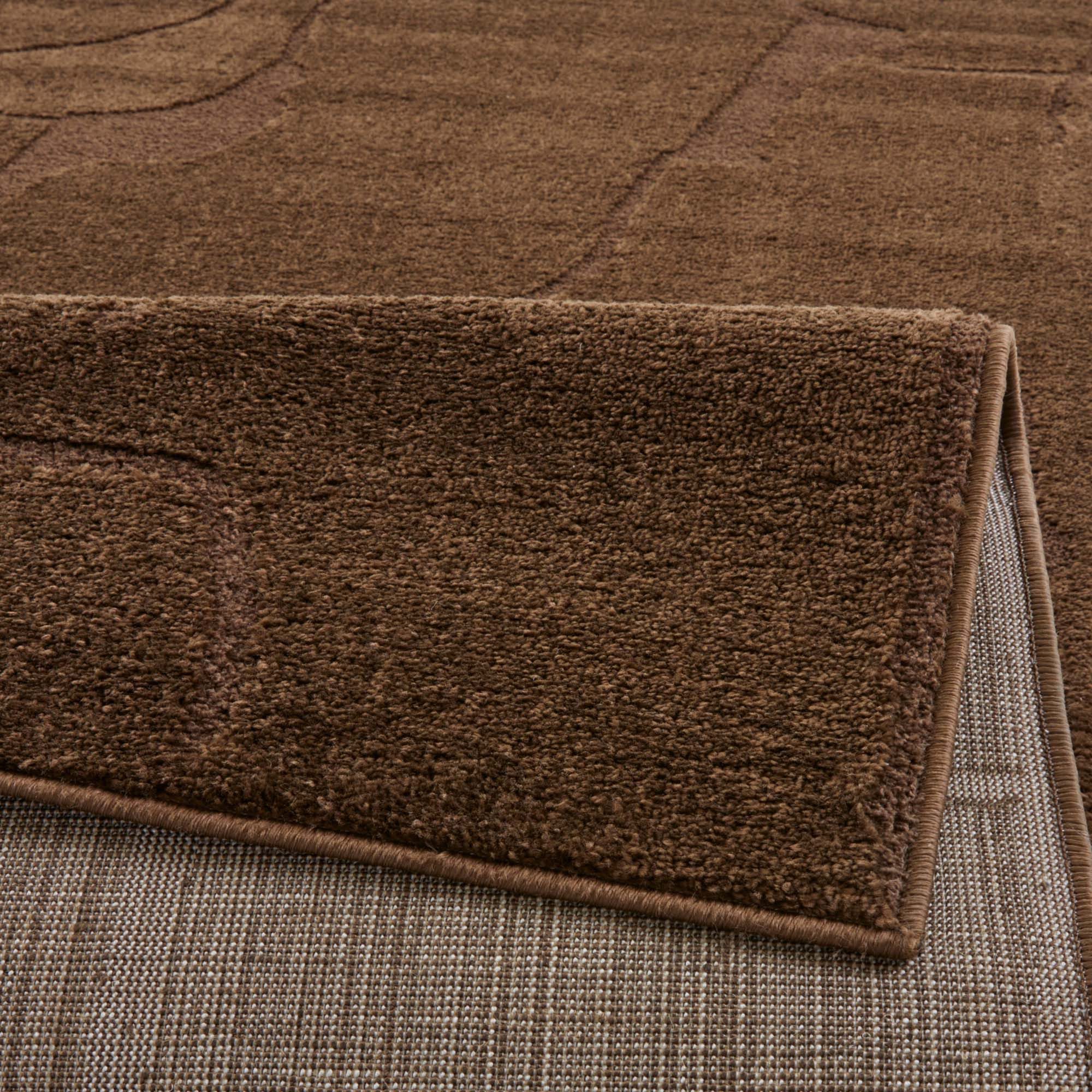 TaraCarpet Teppich Tara Carpet Avalon uni Hoch-Tief-Struktur, rechteckig, Höhe: 13 mm, Wohnzimmer, Schlafzimmer, Esszimmer, Jugendzimmer braun 080x150 – Bild 5 von 5