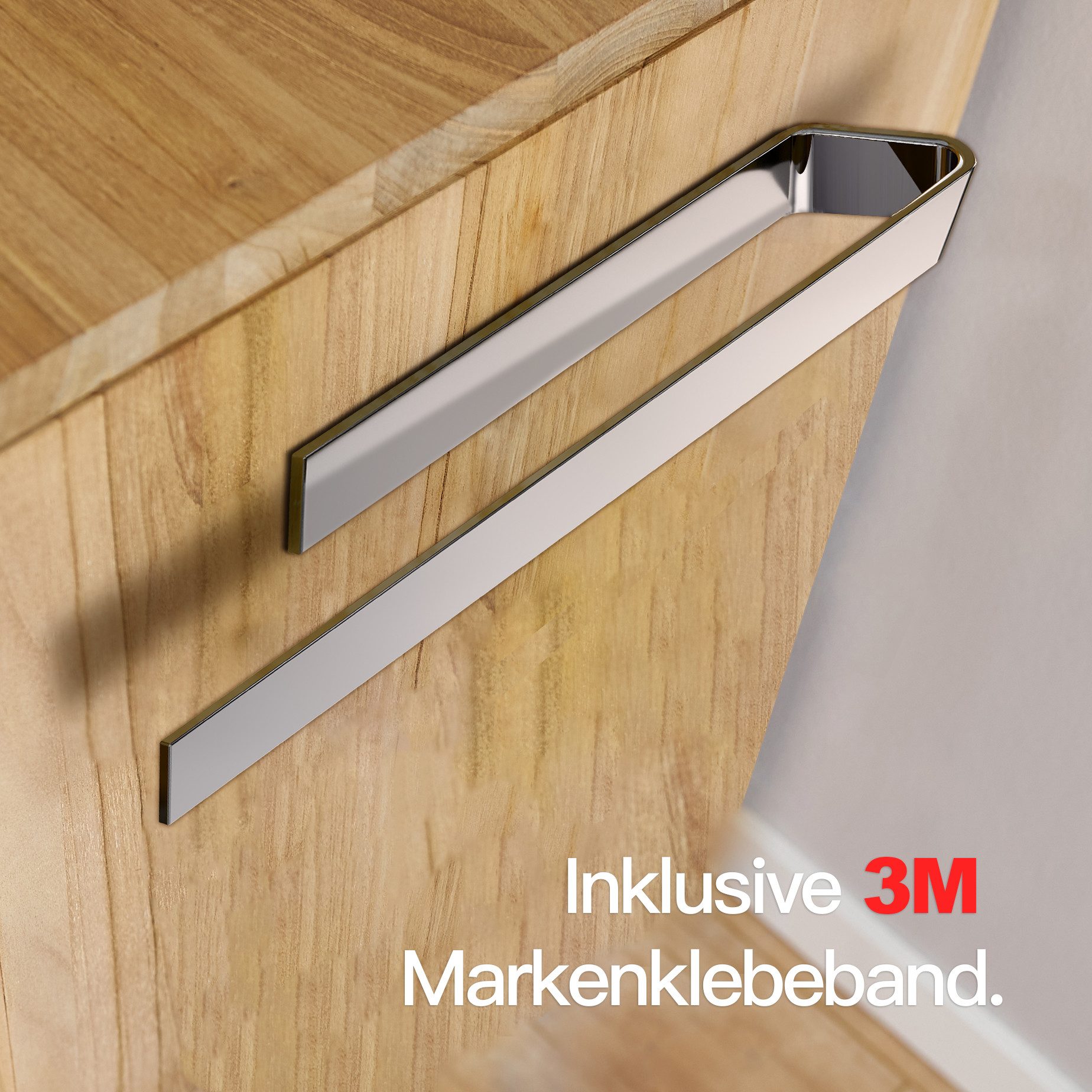 Designfabrik Hamburg Handtuchhalter ohne Bohren, Handtuchstange zum Kleben, Handtuchring selbstklebend, inkl. Markenklebeband für besonders starken Halt – Bild 4 von 5