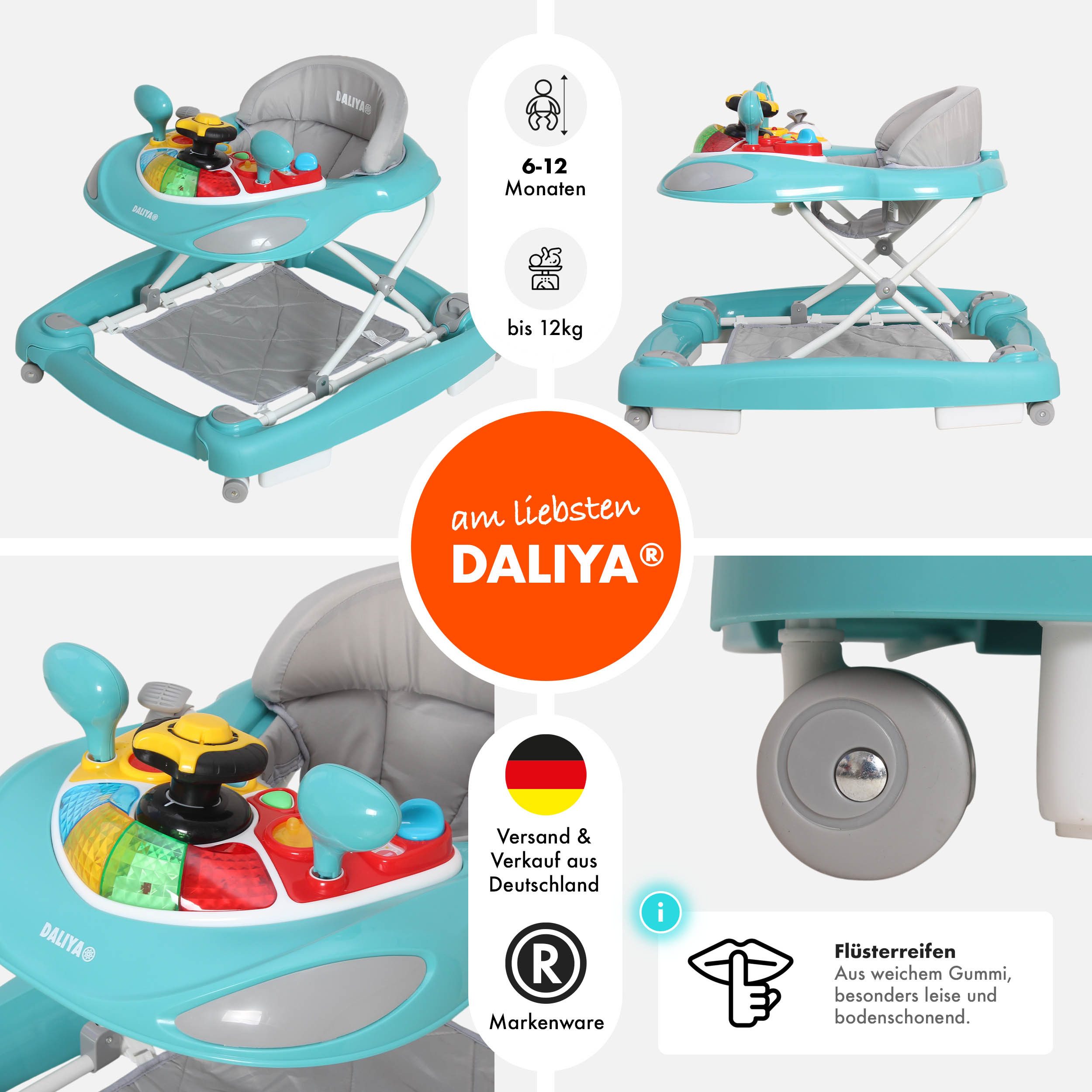 Daliya® Lauflernwagen BELLINO Lauflernhilfe mit Musik, Licht & Schaukelfunk günstig online kaufen
