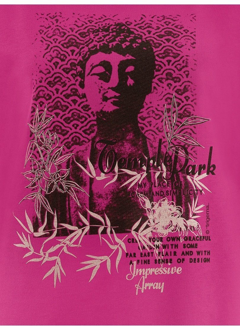 Buddha-Print Fit Slim Trigema T-Shirt T-Shirt mit TRIGEMA