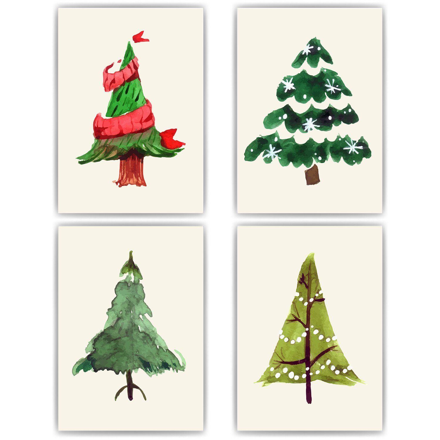 Tigerlino Poster Weihnachtsbaum Weihnachtsbild Weihnachten Kunstdruck