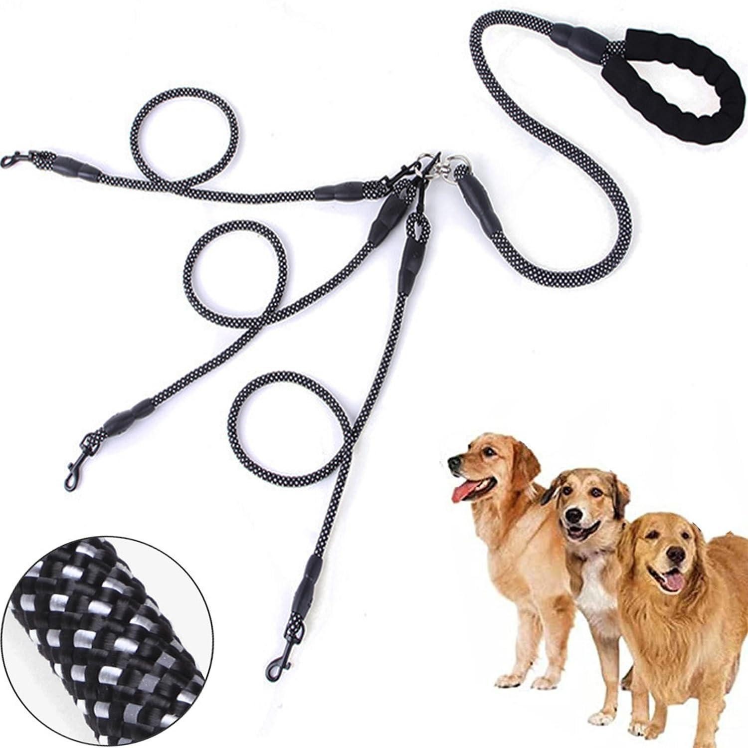 LuxusKollektion Hundeleine 3-in-1 Hundeleine, verstellbar, für 1-3 Hunde, Textil (1-tlg)