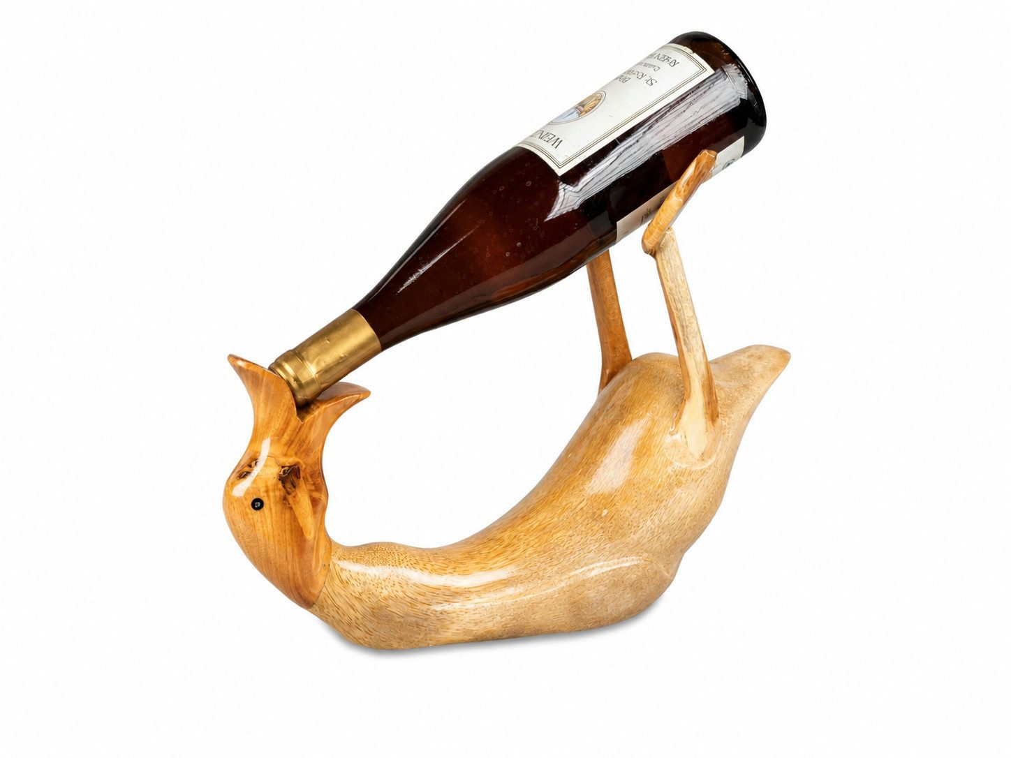 formano Dekoobjekt Flaschenhalter Ente 619648 Holz Weinflaschenhalter Dekofigur 34 cm