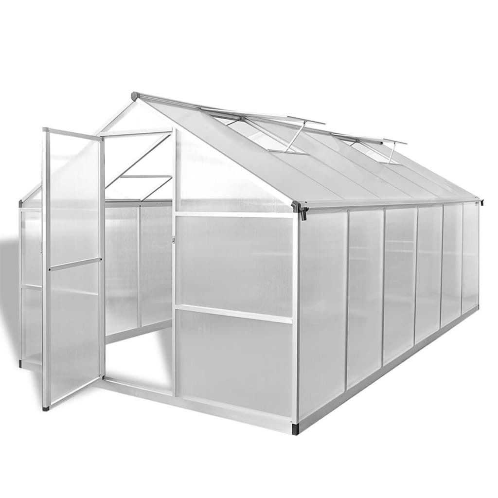 Thumbnail - vidaXL Gewächshaus, Treibhaus mit Fundament Verstärkt Aluminium 9,025 m²