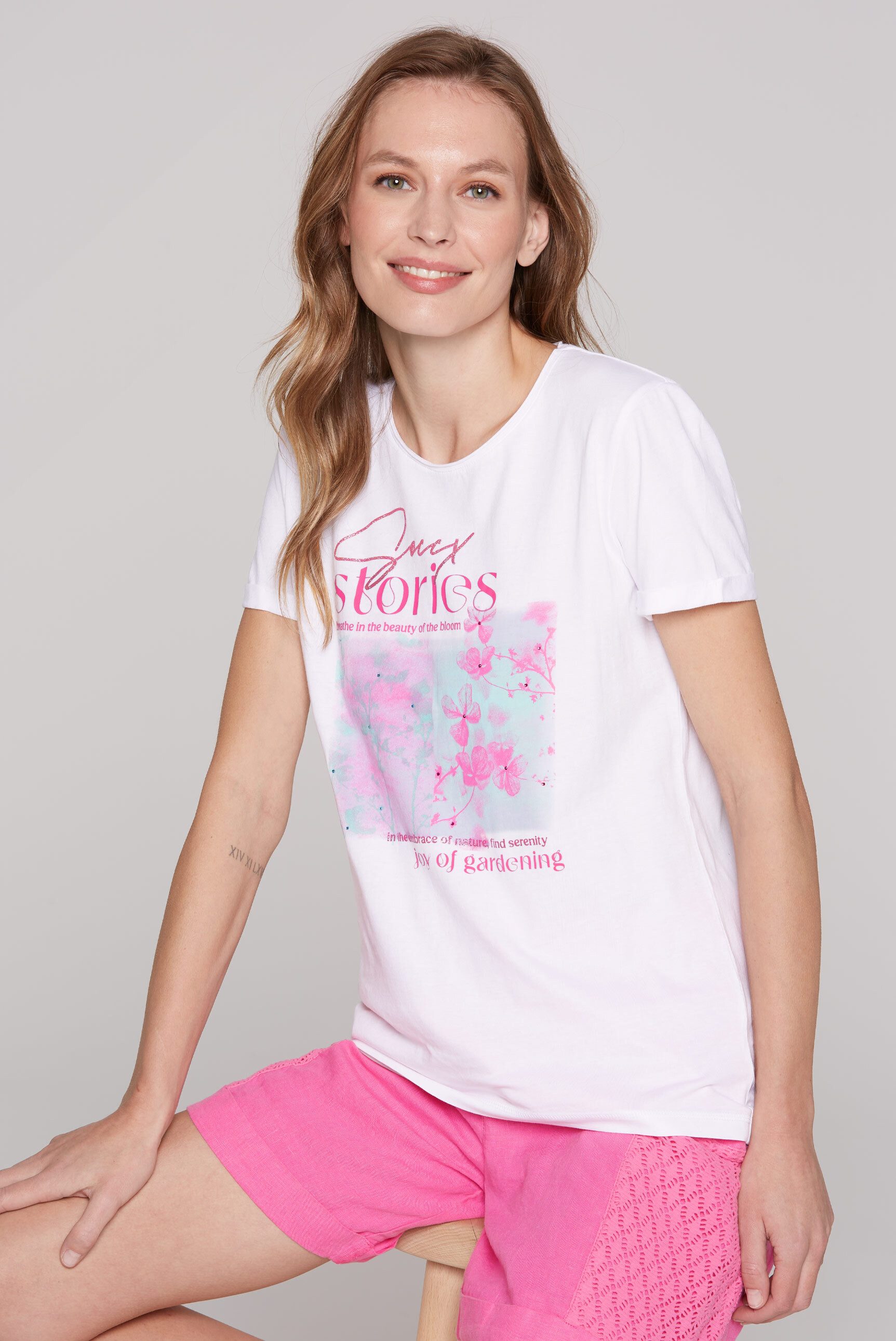 SOCCX Rundhalsshirt mit Turn-Up-Ärmel günstig online kaufen