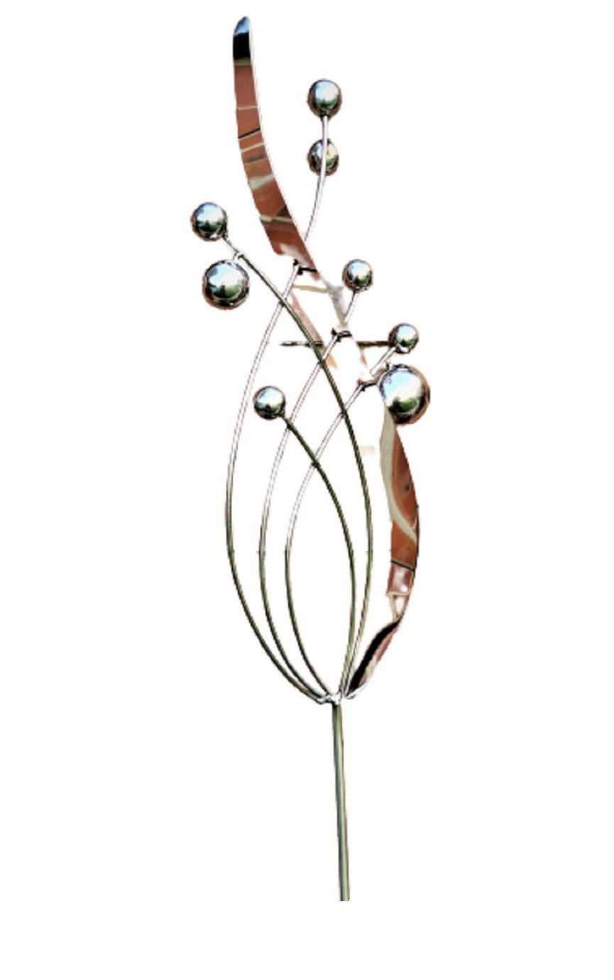 Jürgen Bocker - Gartenambiente Gartenstecker Skulptur Venedig groß 160 cm Edelstahl matt Gartenstecker