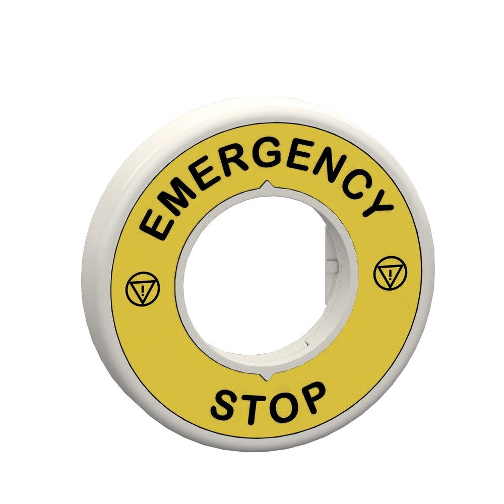 Relais-Modul Schneider Electric ZBY9W3B330 Schildträger 60 mm EMERGENCY STOP G