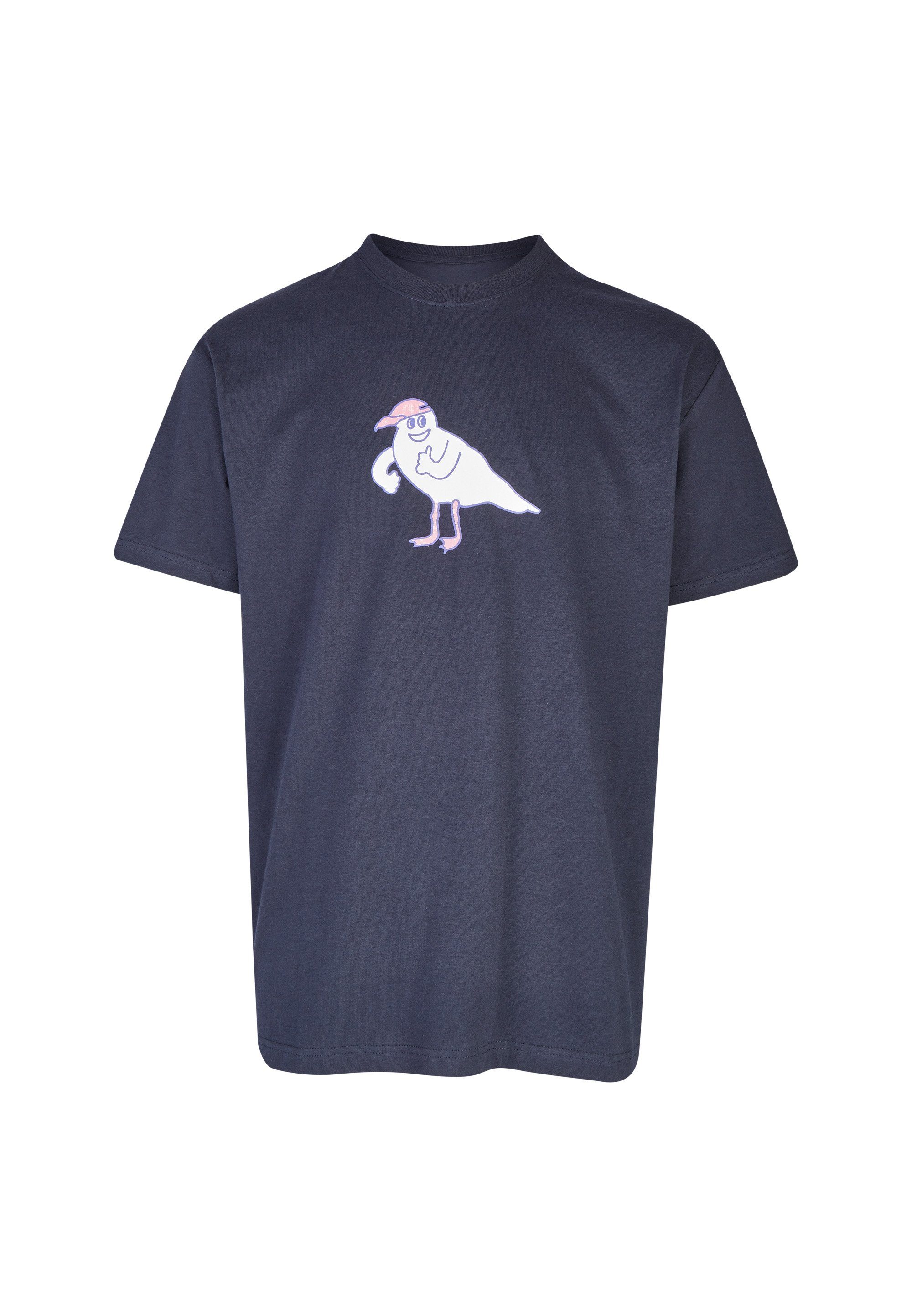 lockerem Cleptomanicx Gull In dunkelblau Cap T-Shirt Schnitt (1-tlg)
