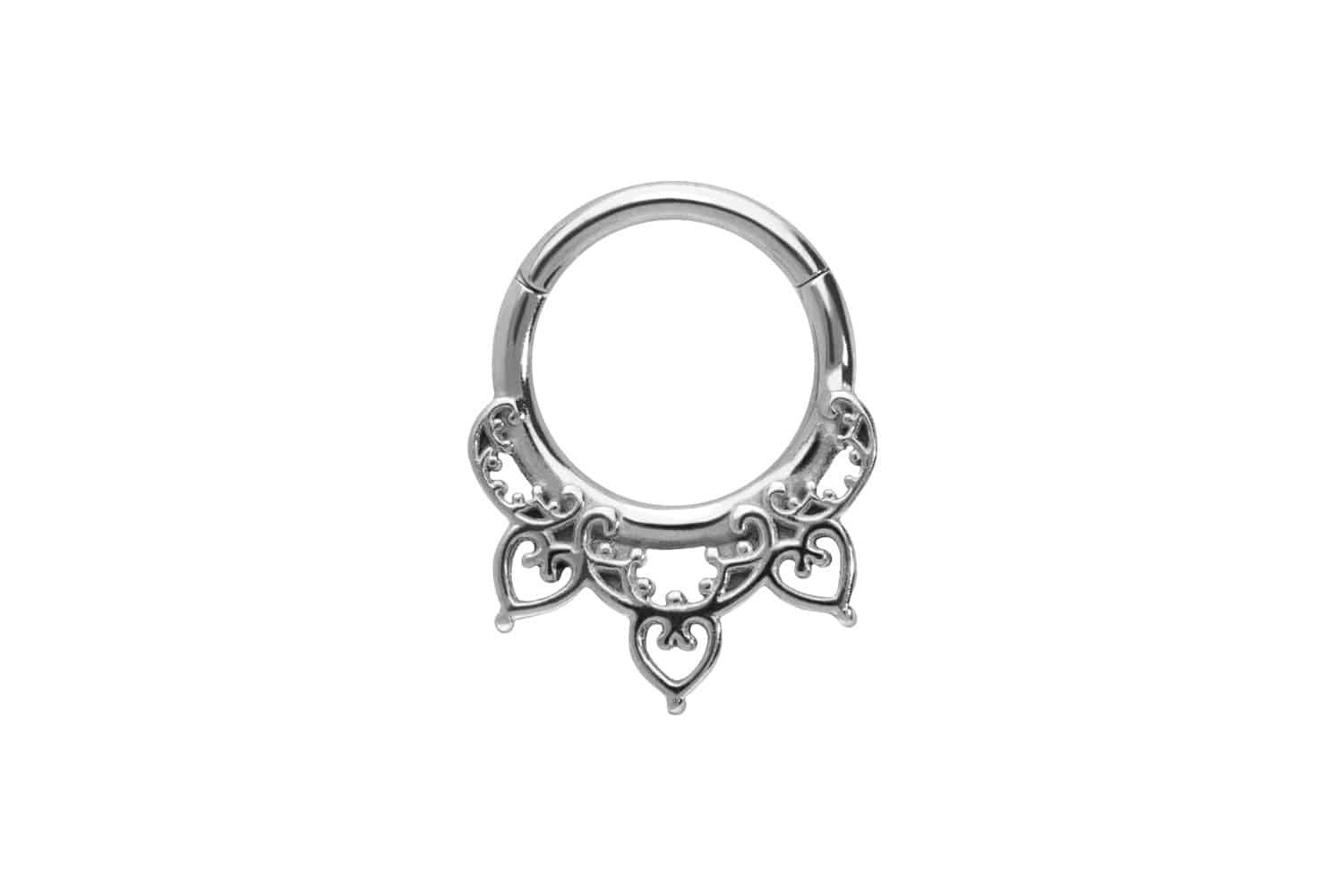 Piercing-Set Chirurgenstahl Segmentring Clicker 3 VERSPIELTE HERZEN