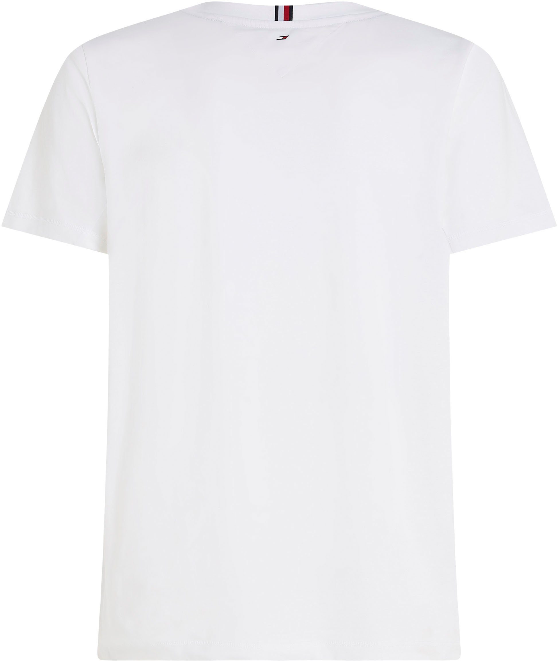 auf T-Shirt ESSENTIAL Brust Optic der BIG White Sport Hilfiger mit Tommy LOGO Logodruck Hilfiger TEE Tommy