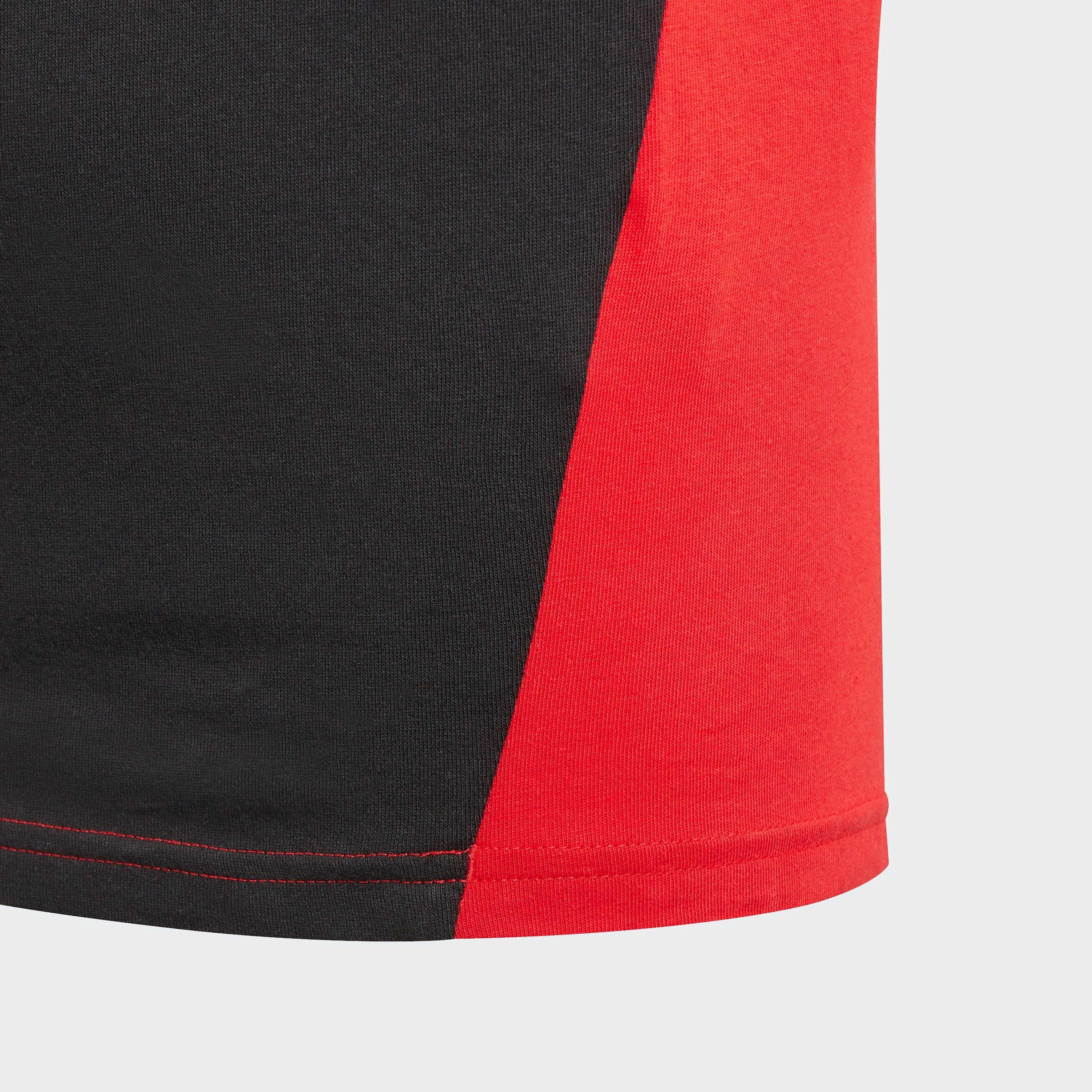 COTTON 3-STREIFEN T-Shirt KIDS Scarlet COLORBLOCK / White TIBERIO Better adidas / Sportswear Black