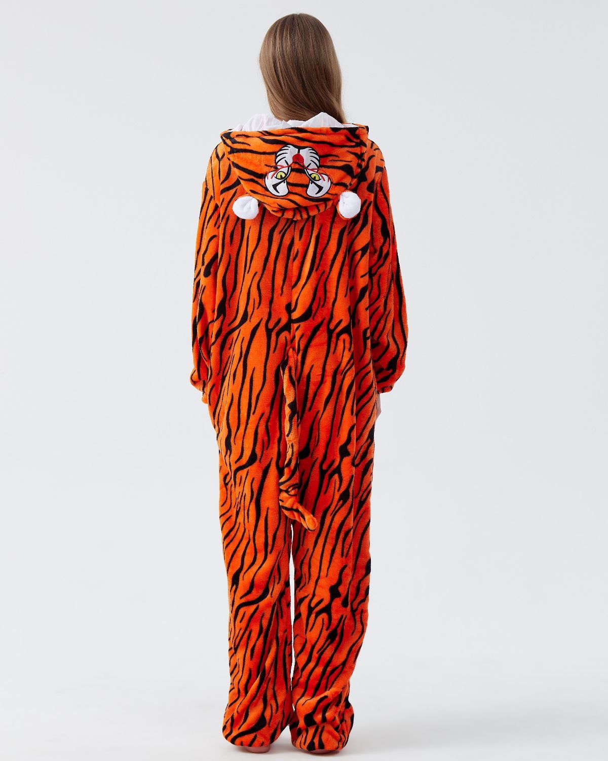Corimori Partyanzug Onesie Ganzkörper Kostüm für Erwachsene, Tiger-Kostüm Damen Herren Tier-Kostüme Tiger Streifen Raubkatze,M
