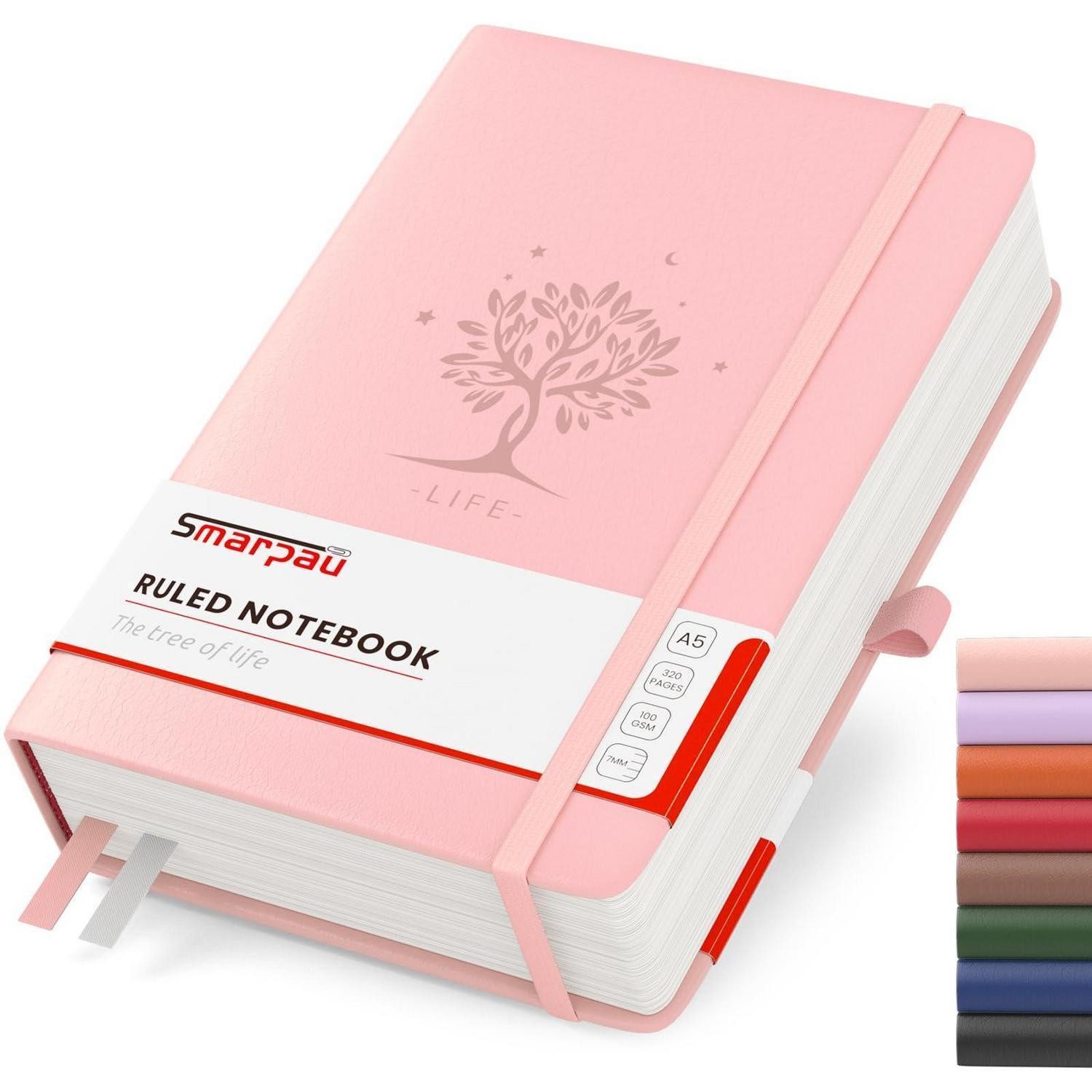 LuxusKollektion Notizbuch Notizbuch A5 Hardcover Tagebuch Rosa in Lederoptik
