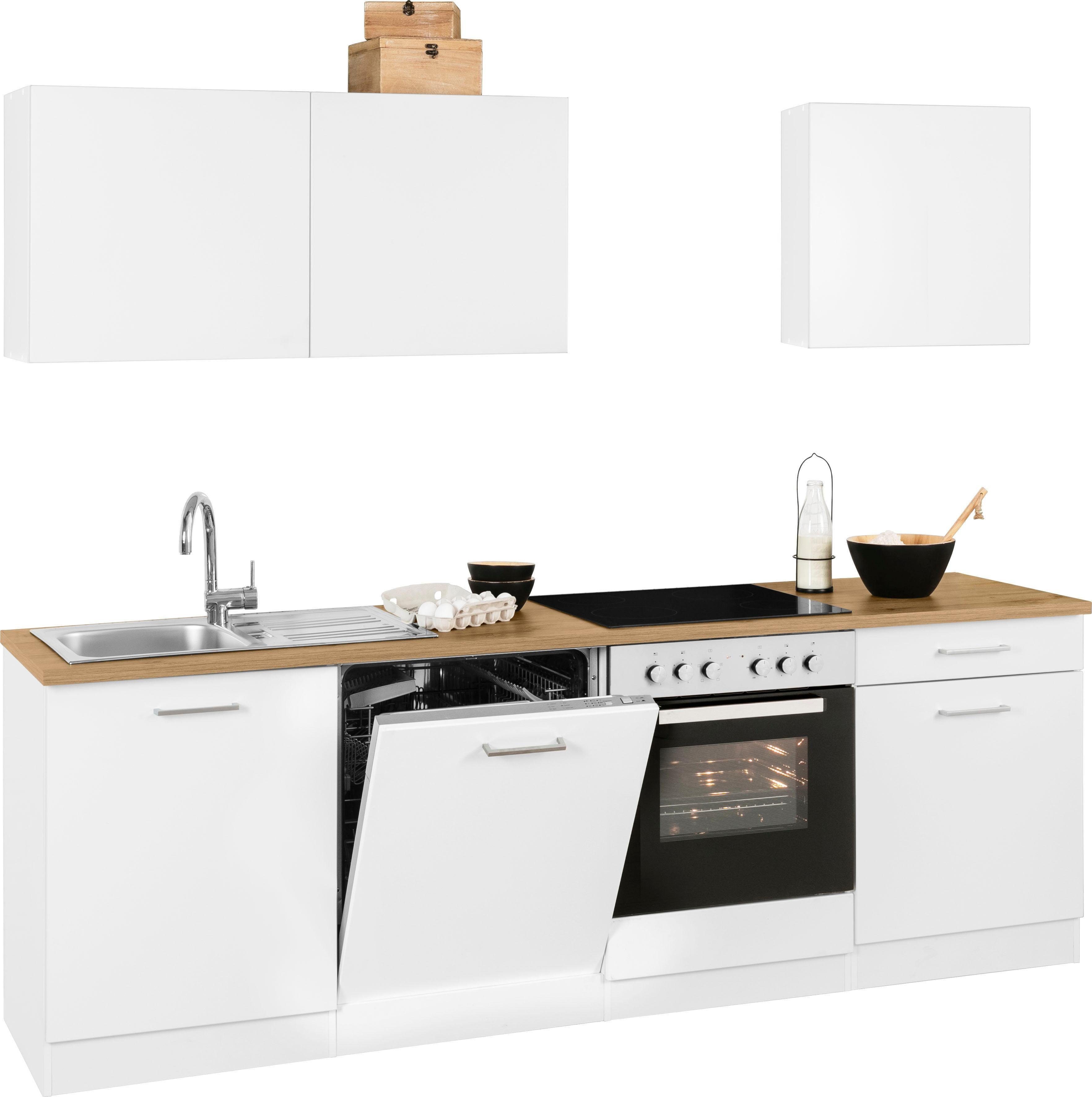 KOCHSTATION Küchenzeile KS-Kehl, ohne E-Geräte, Breite 240 cm, für Geschirrspülmaschine