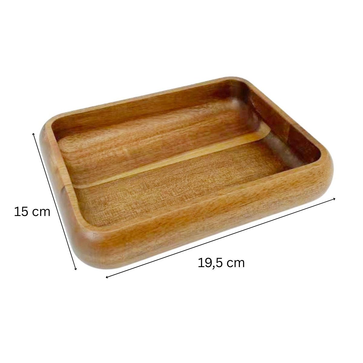 Bricard Servierschale Kleines flaches Massivholz-Schälchen im minimalistischen Design, (1-Stück, 1-tlg), Akazie Holz