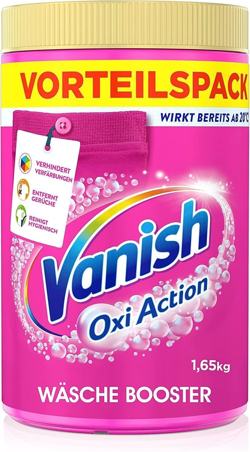 VANISH Oxi Action Wäsche Booster & Powerweiss 2 x 1,65kg Fleckentferner (Spar-Pack, [- Wäsche Booster für weiße & bunte Wäsche)