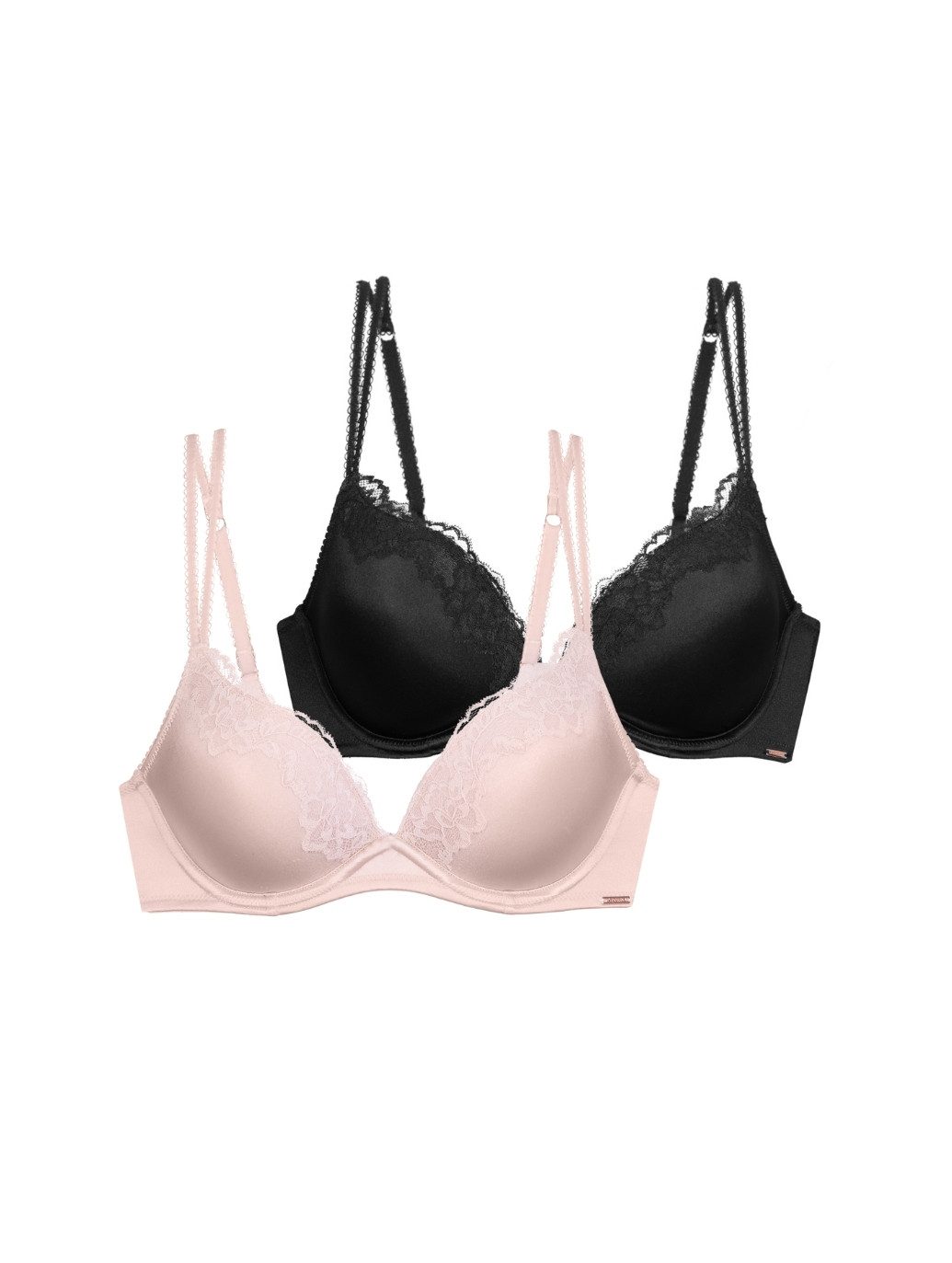 Dorina Push-up-BH Origins Shiny Micro (2er Pack) vorgeformte Cups, Spitzendetails, Doppelträger vorn