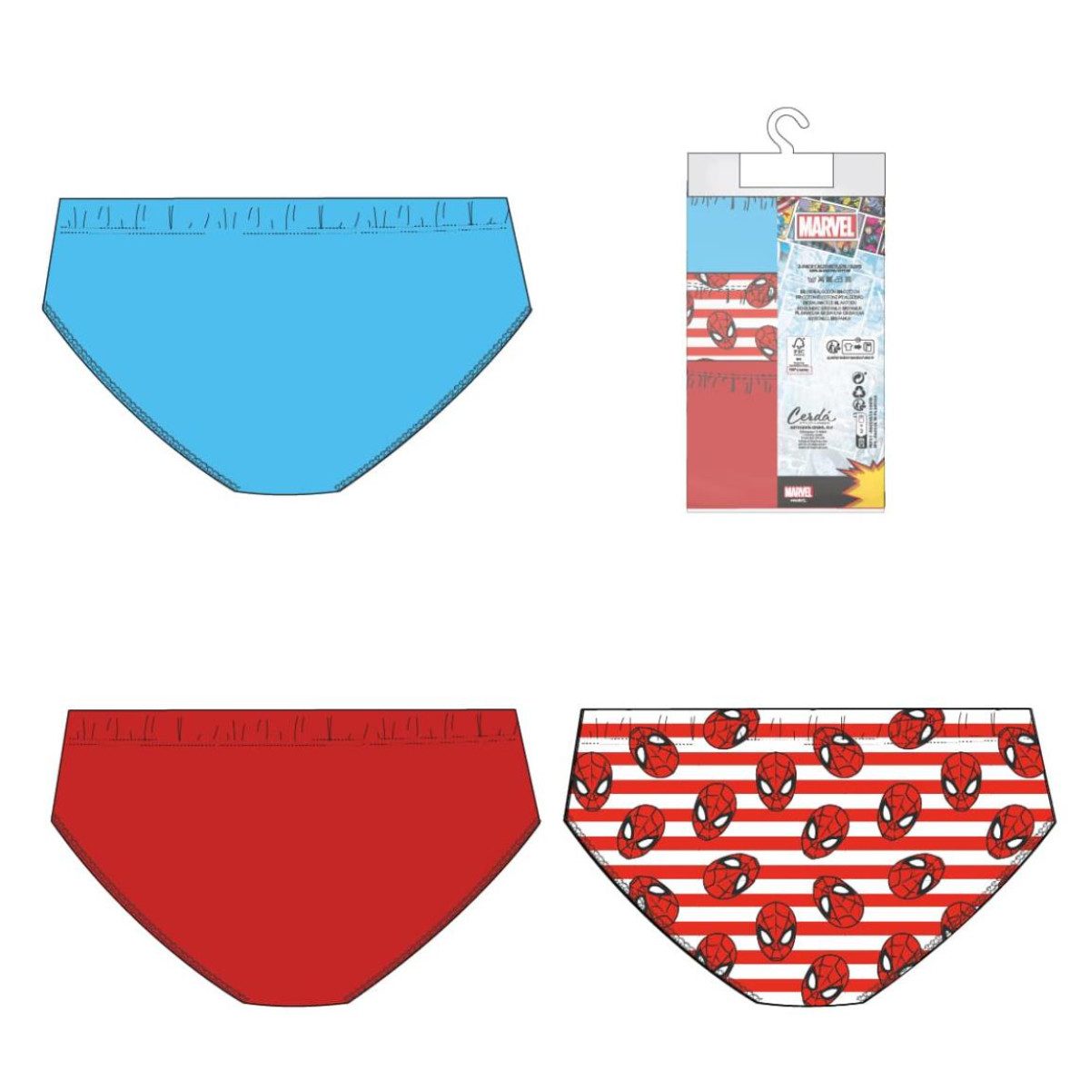 MARVEL Slip Jungen Unterhose 3 Stück Wäsche Set Single Jersey 100% Baumwolle (3-St)