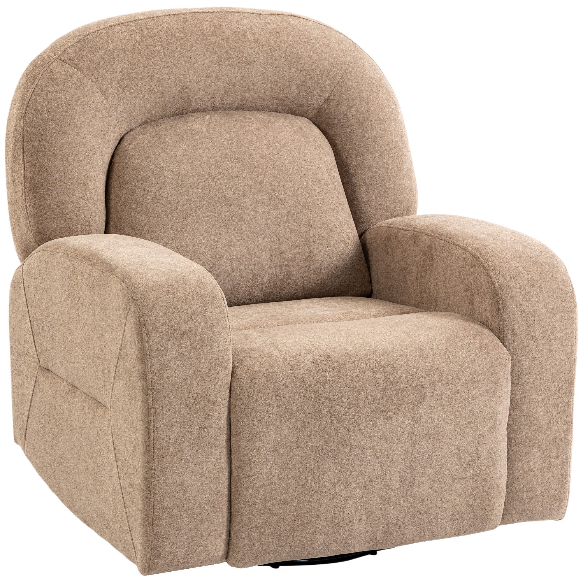 HOMCOM Relaxsessel Ruhesessel Drehbarer mit Breitem Sitz, Wolkenweicher Samt-Optik (Liegesessel, 1-St., TV Sessel), Liegefunktion, Drehfunktion, Schaukelfunktio – Bild 2 von 5