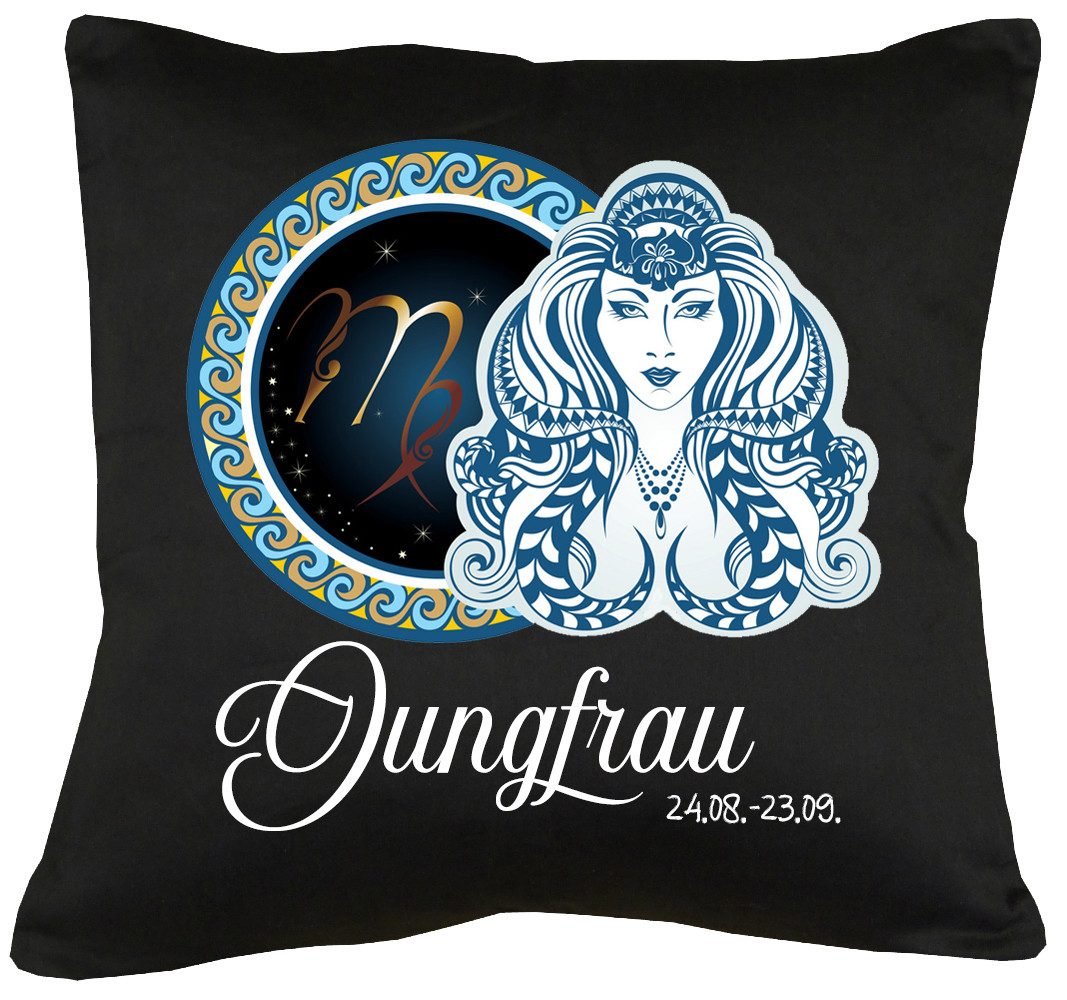 TShirt-People Dekokissen Sternzeichen Jungfrau Kissen mit Füllung 40x40cm