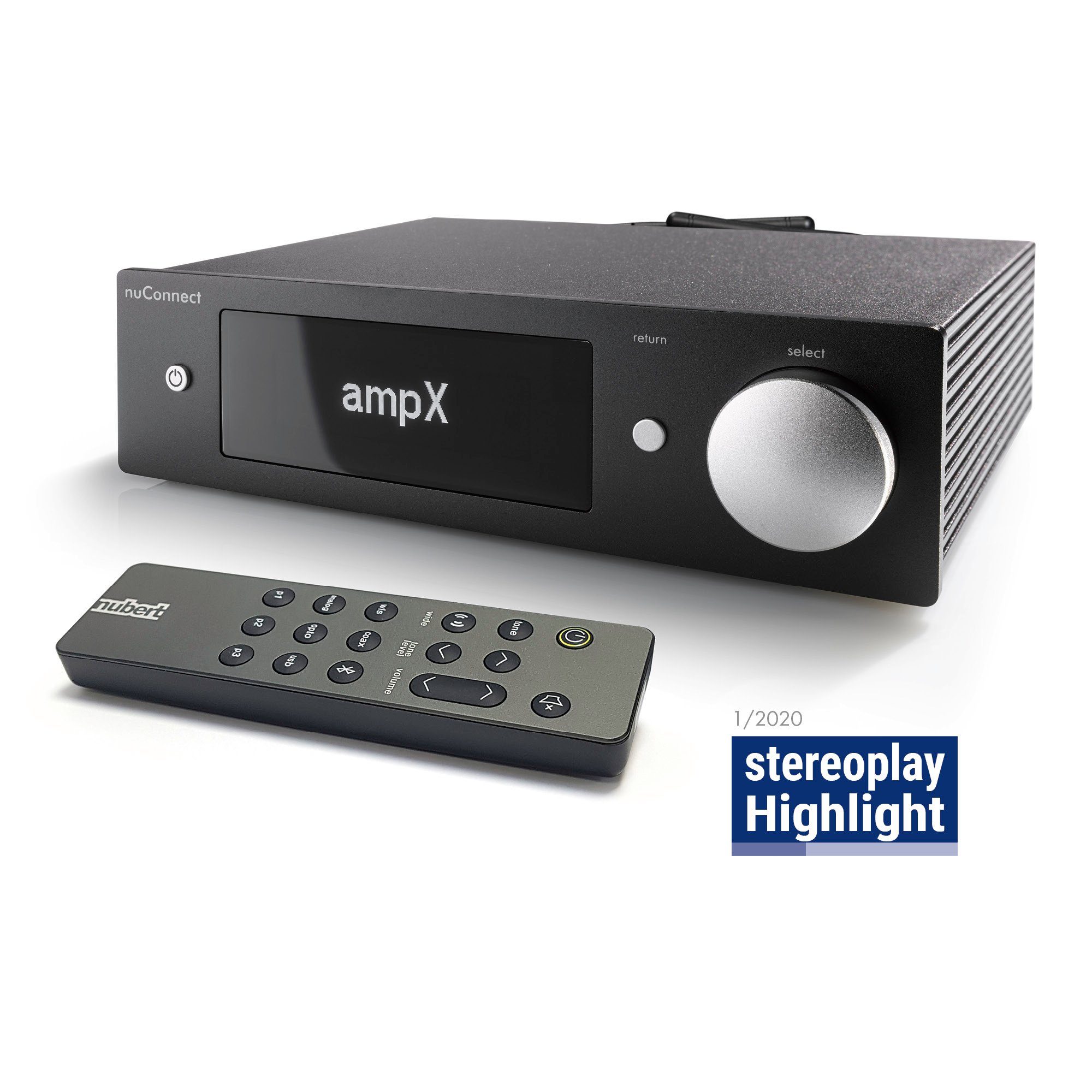 Nubert ampX Schwarz (Wide 2x Vollverstärker X-Room Calibration, Sound, Stereo W, 130 Vollverstärker) nuConnect