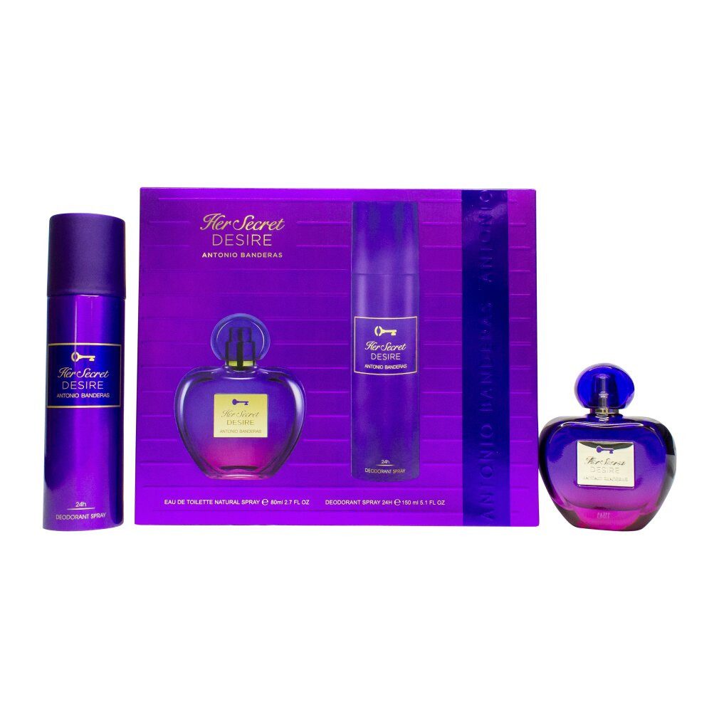 antonio banderas Eau de Toilette Her Secret Desire Gift Set 80ml EDT + 150ml Deodorant Spray