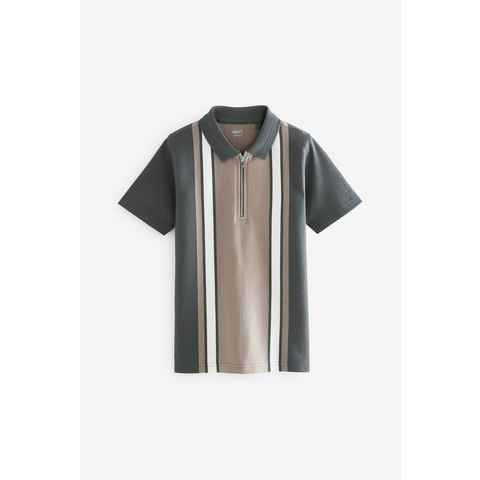 Next Poloshirt Kurzärmeliges Polohemd mit Reißverschluss (1-tlg)