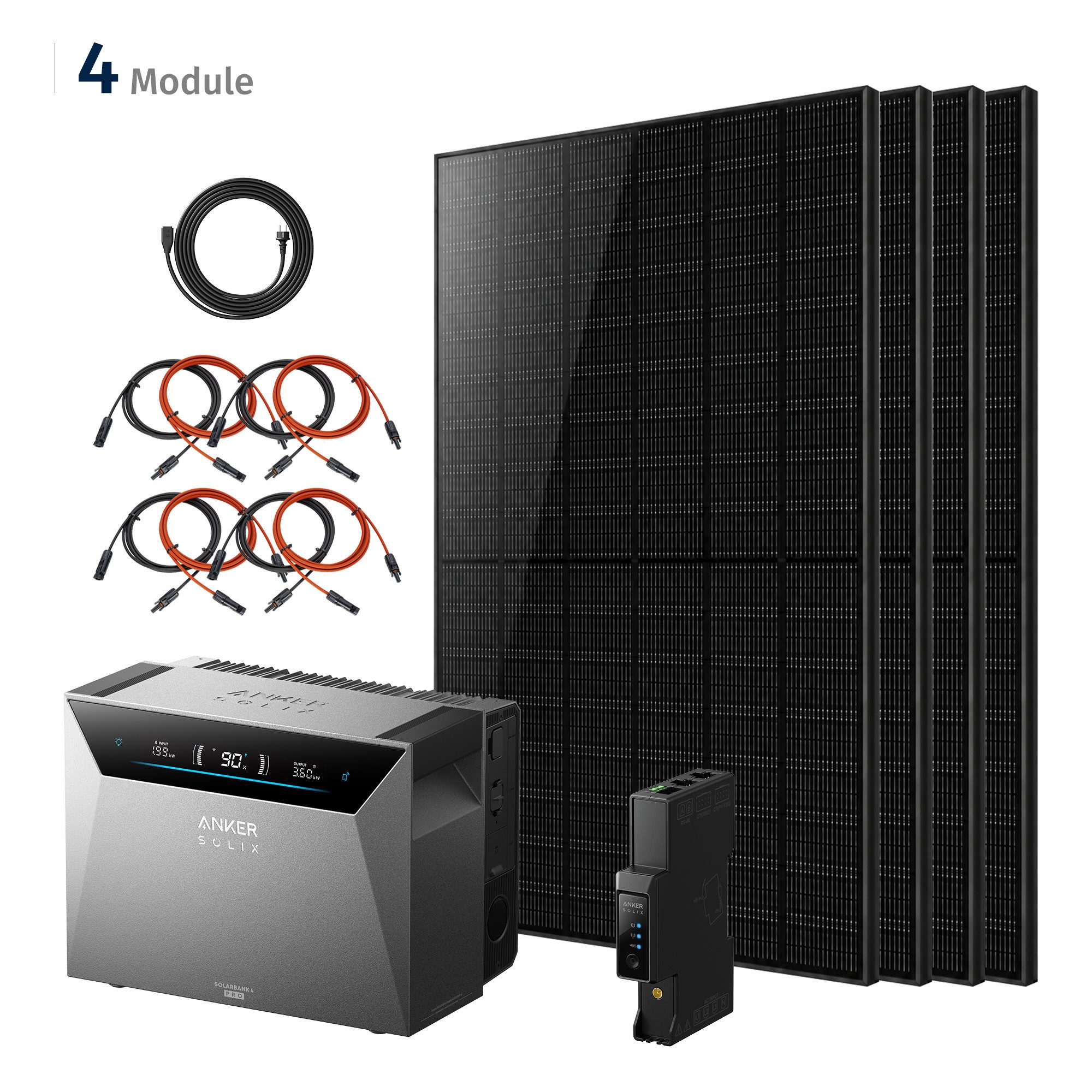 SolarMars Balkonkraftwerk mit Speicher Anker SOLIX 4 Pro, 1000Wp/2000Wp/3000Wp/4000Wp/6000Wp
