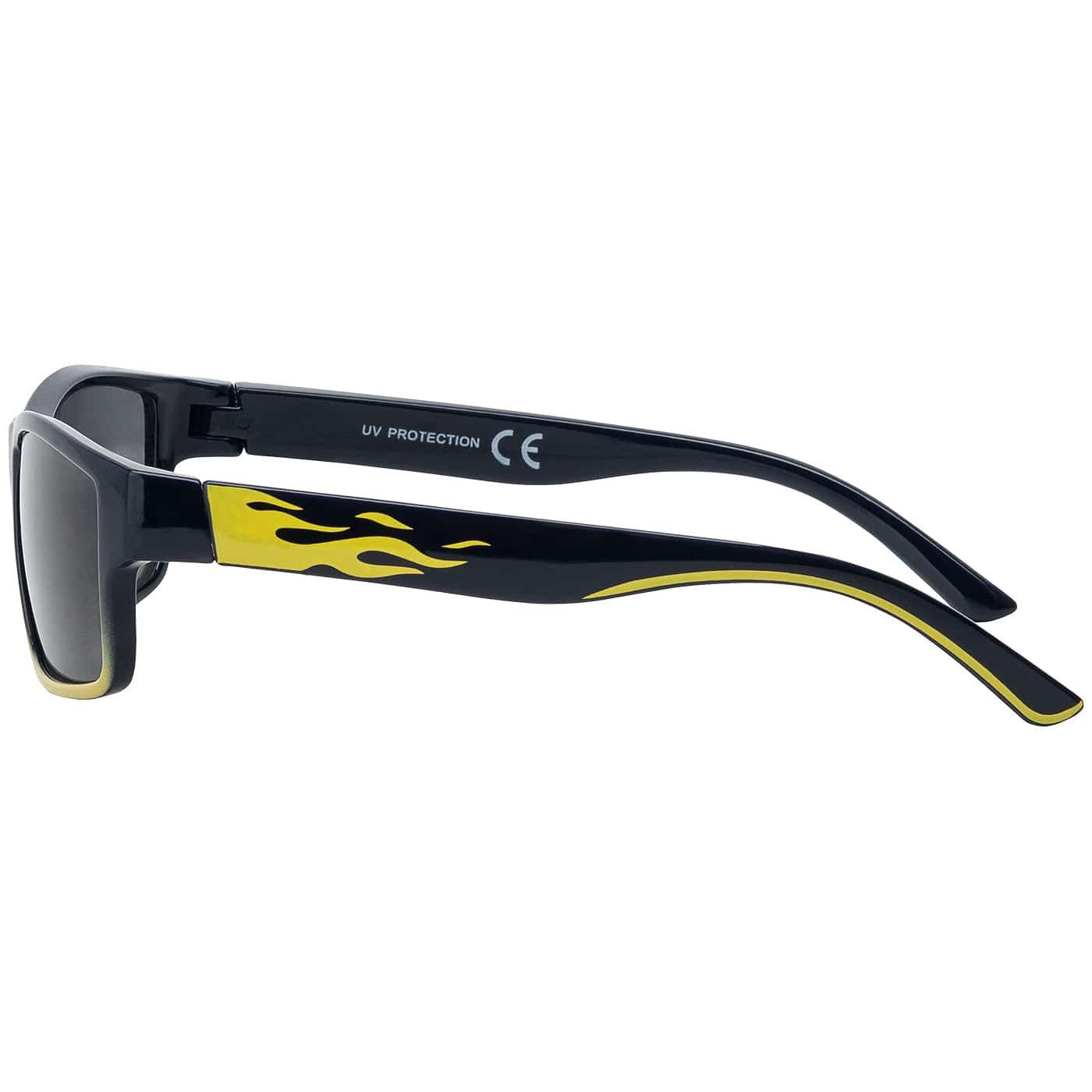 BEZLIT Eyewear Wayfarer Jungen Mädchen Kinder Sonnenbrille mit Flammen Motiv (1-St) mit schwarzen Linsen