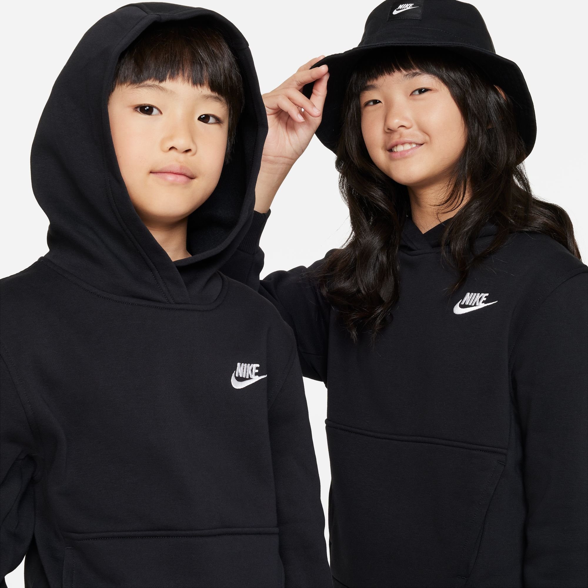 Nike Sportswear Kapuzensweatshirt K NSW CLUB FLC HDY LBR für Jugendliche, mit Kängurutasche, aus Baumwollmischung