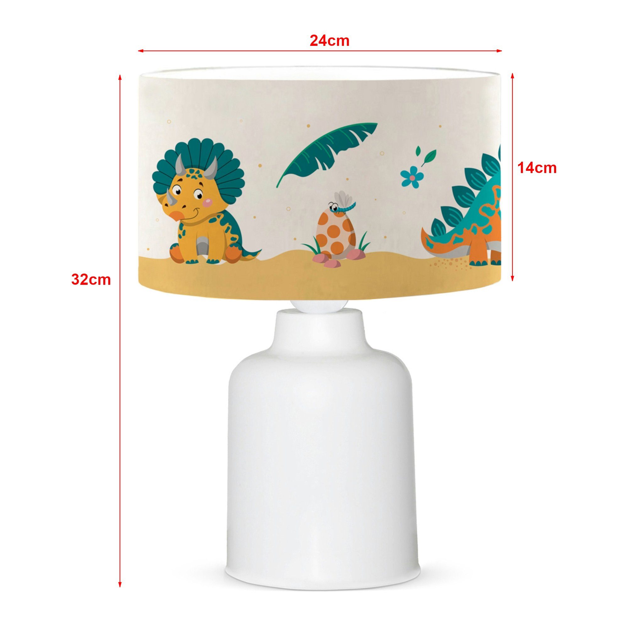 lux.pro Tischleuchte, ohne Leuchtmittel, E27 x 1 Dinosaurier-Motiv Tischlampe »Macclesfield« mit Kinderlampe