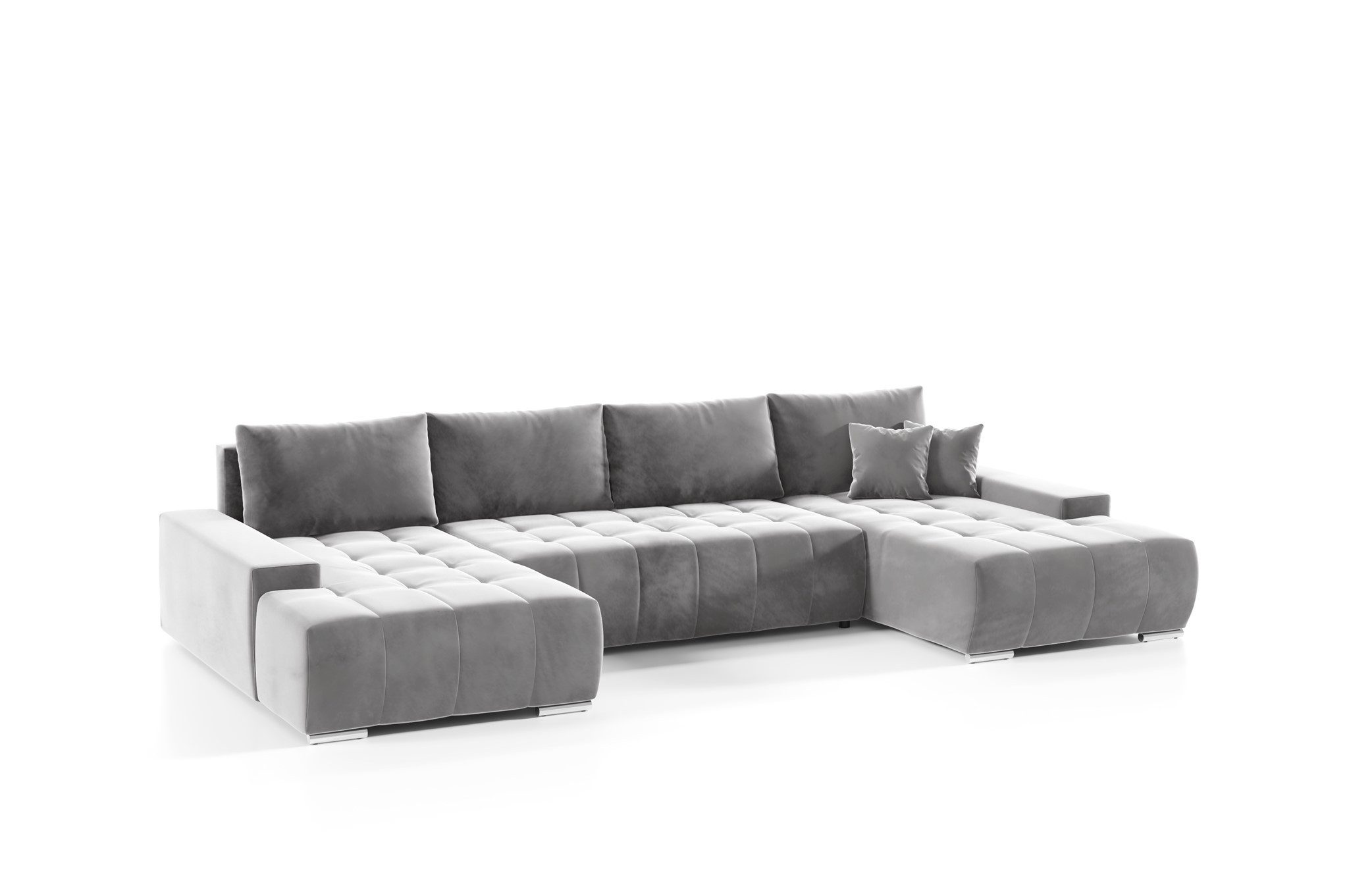 Fun Möbel Wohnlandschaft Sofa mit Schlaffunktion VOGAR in Stoff, inkl. Bettkasten, Inkl. 4 Rückenkissen und 2 Zierkissen