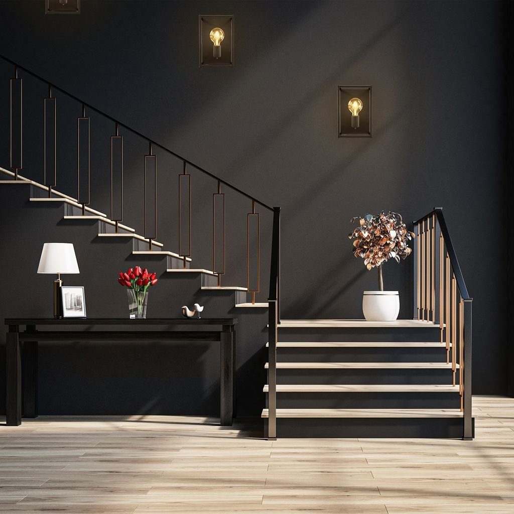 B.K.Licht Wandleuchte Wandlampe E27 60W Metall Schwarz - BKL1429, ohne Leuchtmittel, Abhängig vom Leuchtmittel, Neutralweiß, Kaltweiß, Warmweiß, Wand-Spot Kinderzimmer Wohnzimmer Retro Industrial Design