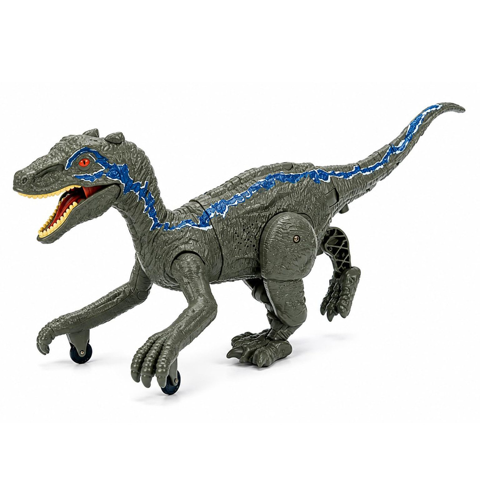 Esun Spielfigur Ferngesteuerter Dinosaurier, RC Dino Spielzeug Geschenk für Kinder, (Set, Komplettset), Velociraptor Dino mit Sprühfunktion, Licht & Sound