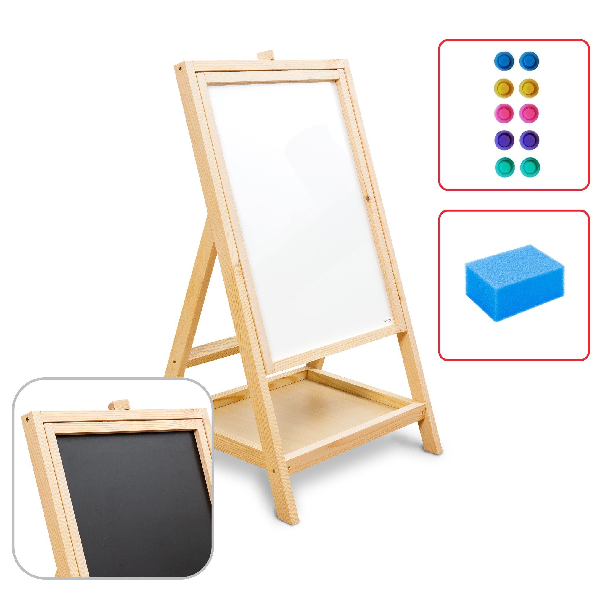 ALLboards Standtafel Kindertafel Staffelei Doppelseitige Whiteboard Kreide günstig online kaufen
