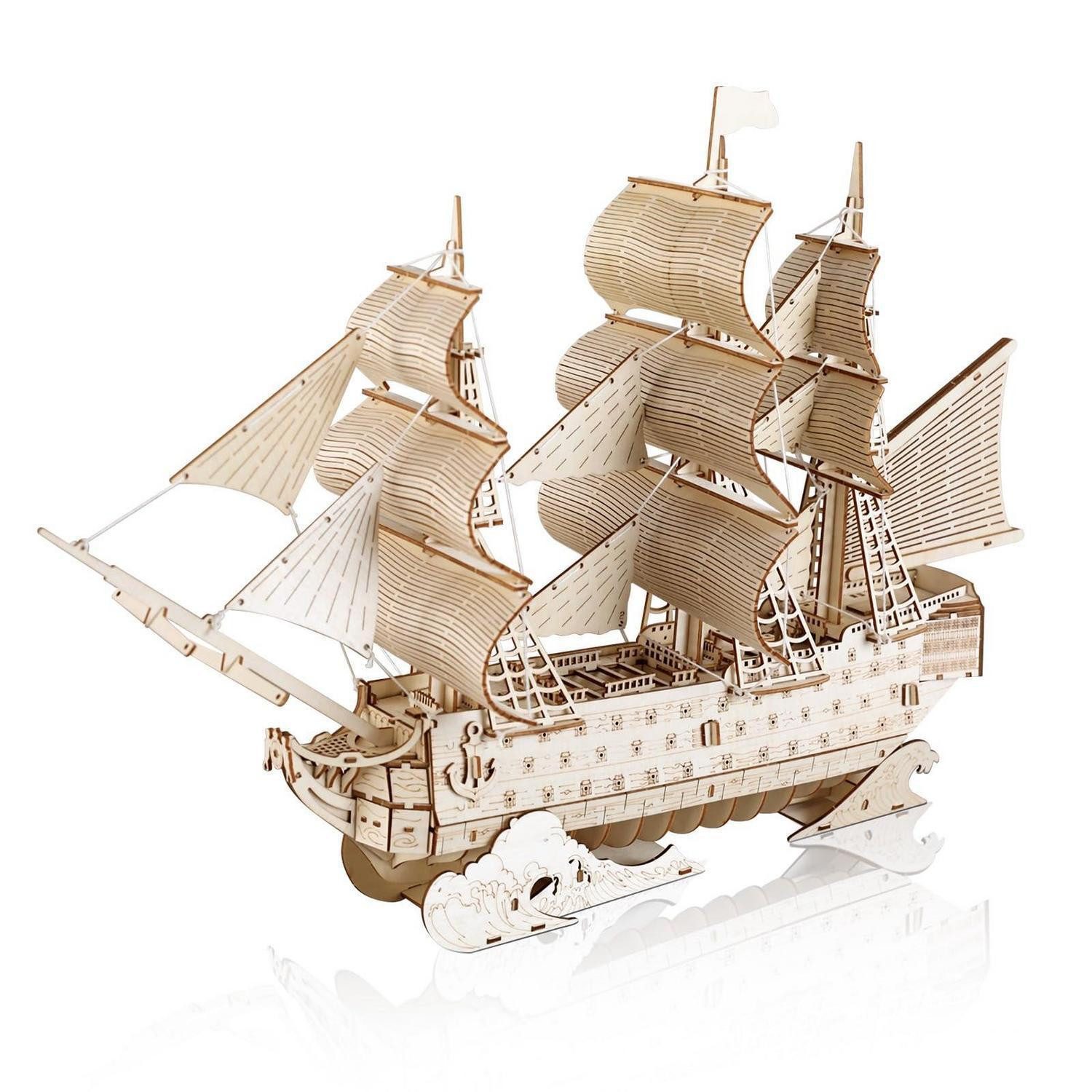 LuxusKollektion 3D-Puzzle 3D Puzzle Schiff Holzmodell Bausatz Segelschiff, Puzzleteile
