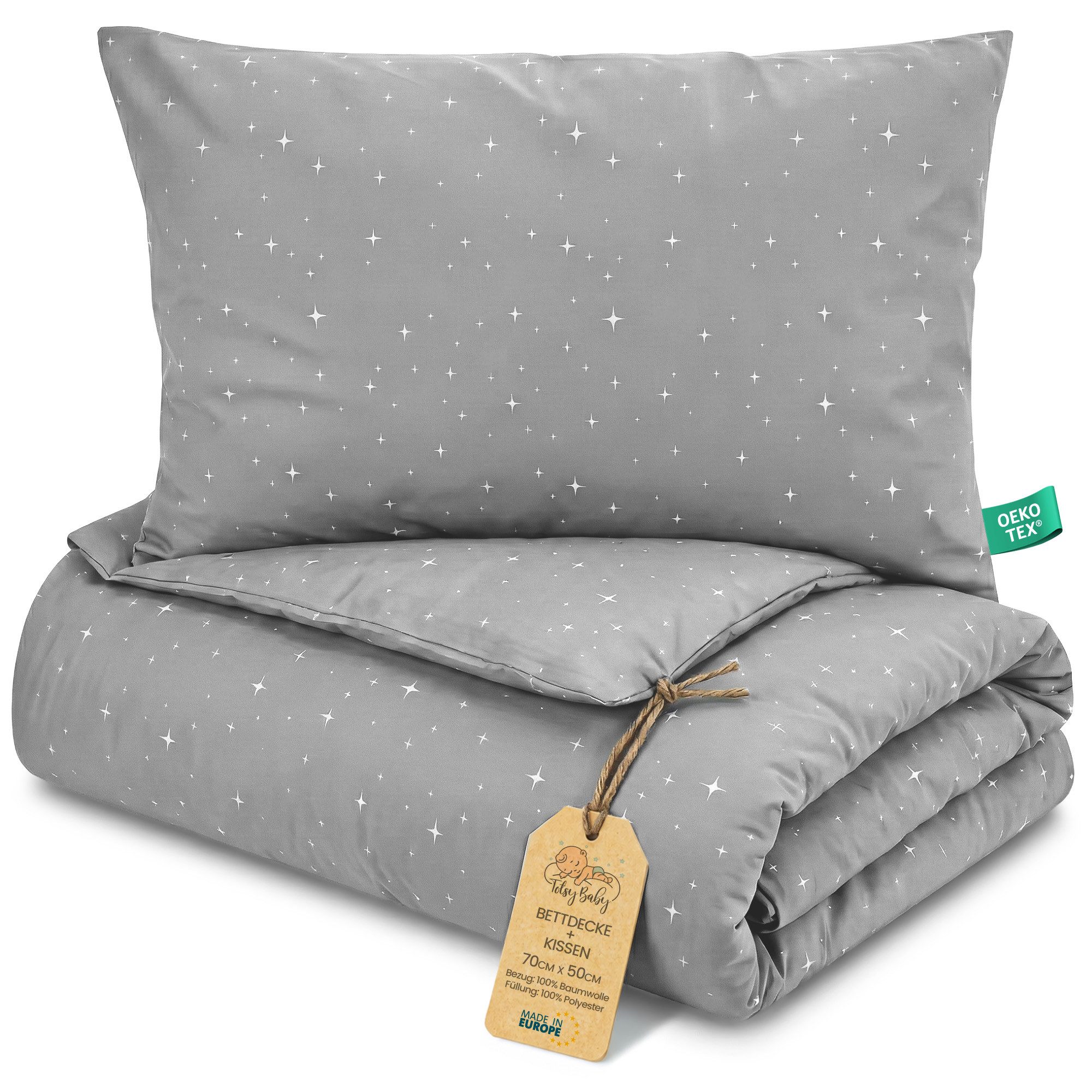 Totsy Baby Babybettwäsche Kinder Bettdecke ohne Bezug – Baby Decke und Kissen Set aus Baumwolle