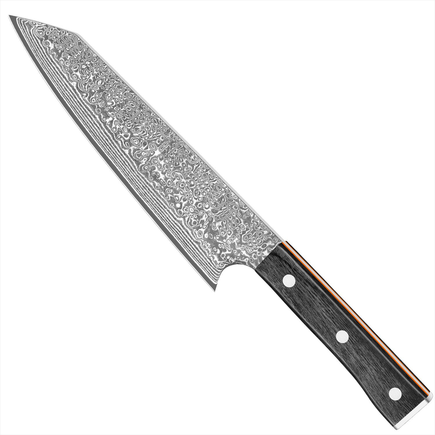 KingLux Damastmesser Kiritsukemesser Damast Küchenmesser Aus 67 Lagen VG10 Damaststahl